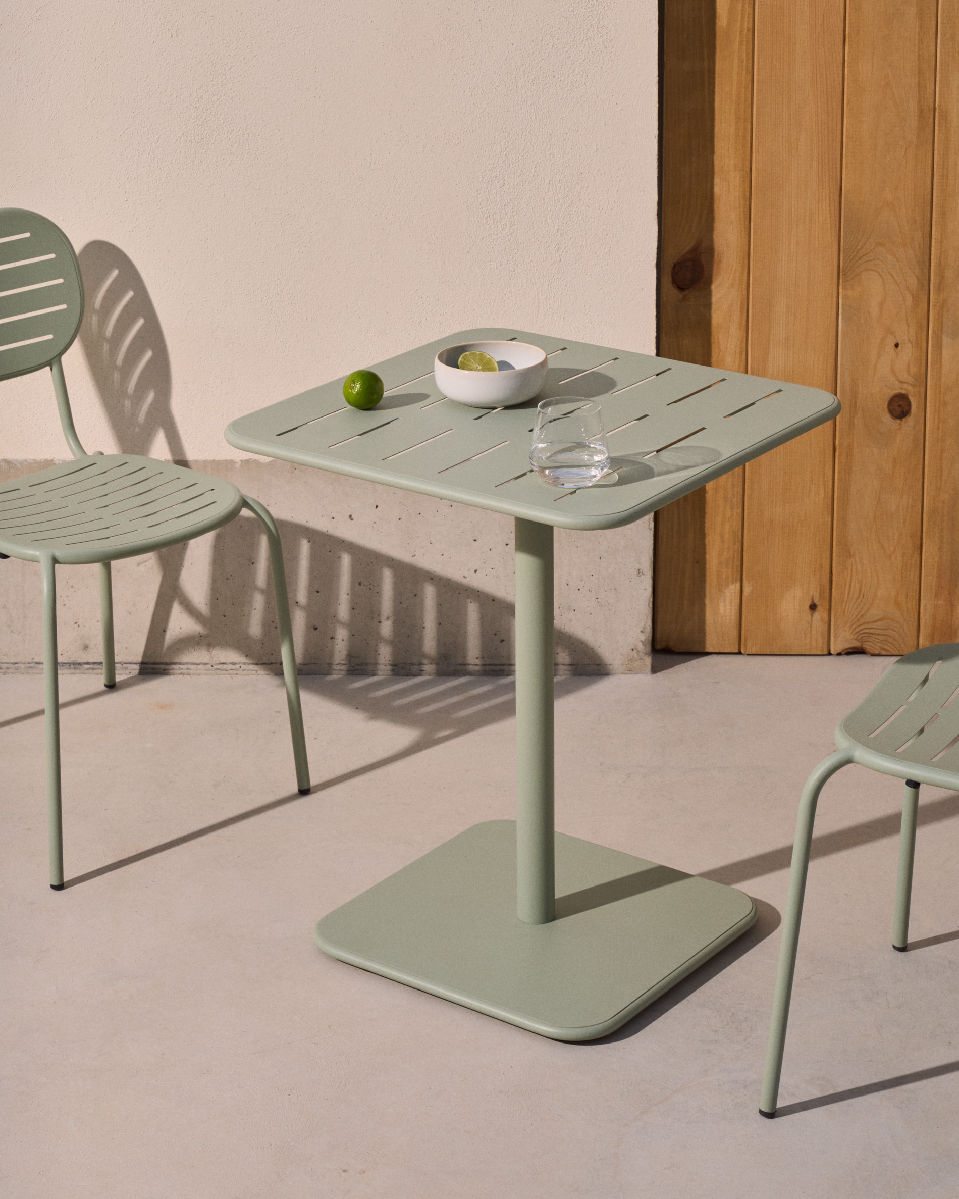 Kave Home Outdoor Bistrotafel 'Brai' Staal, 70 x 70cm, kleur Turquoise