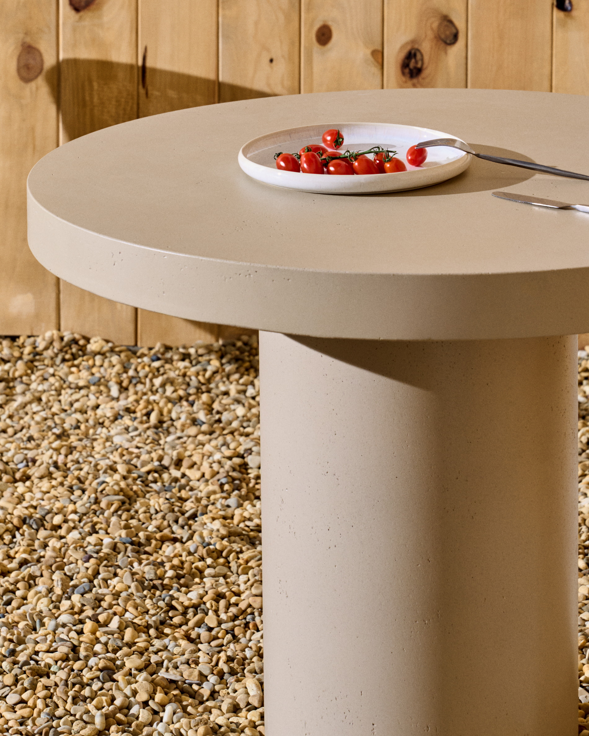 Kave Home Ronde Bistrotafel 'Aiguablava' Beton, 90cm, kleur Beige
