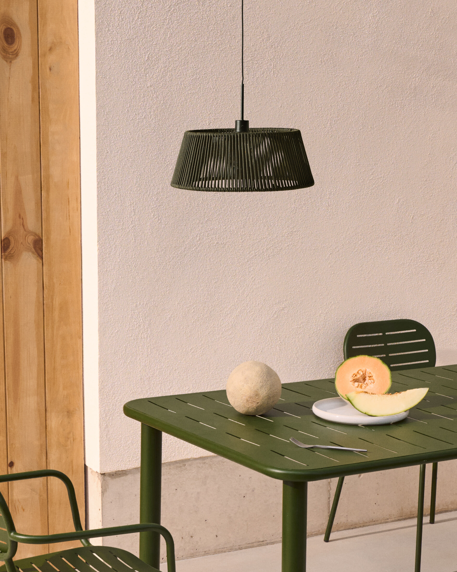 Kave Home Tuintafel 'Brai' Staal, 180 x 90cm, kleur Donkergroen