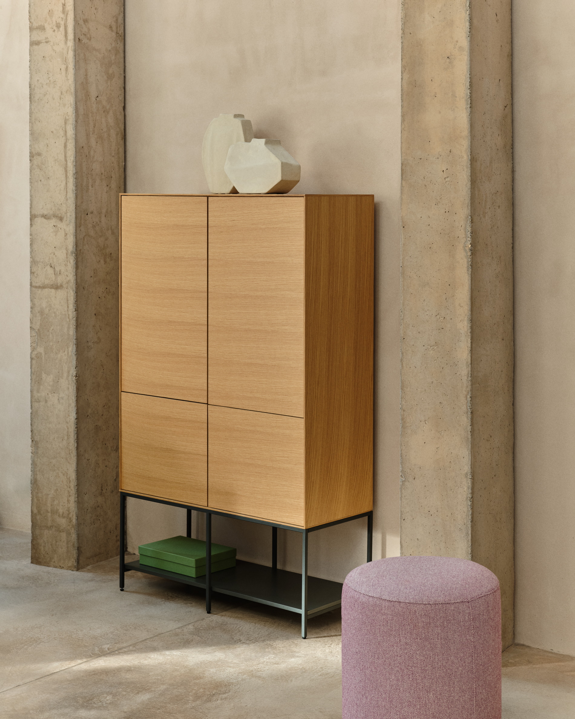 Kave Home Poef 'Kaeli' 43cm, kleur Lila