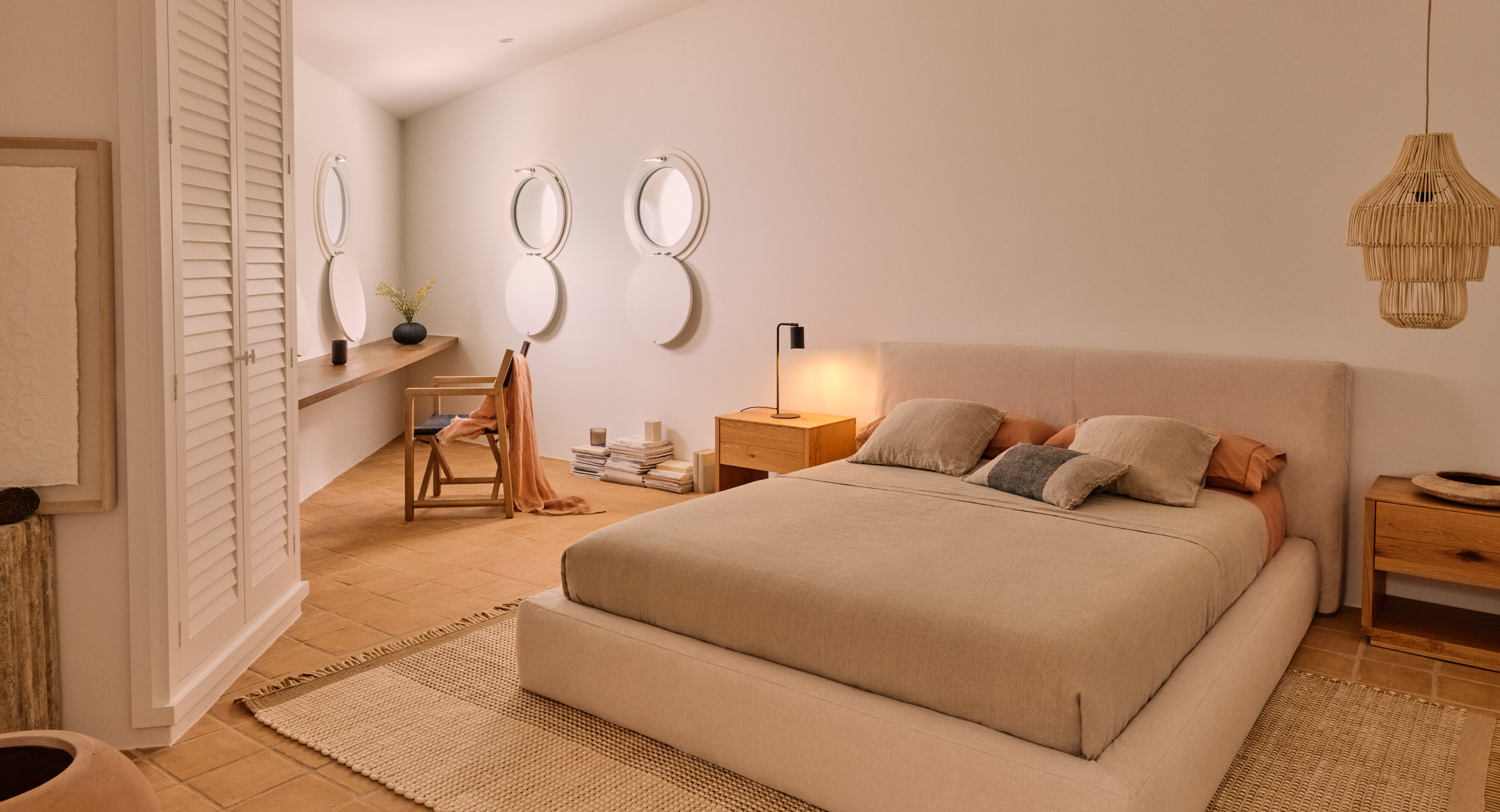 Kave Home Bed 'Blok' 160 x 200cm, kleur Ecru