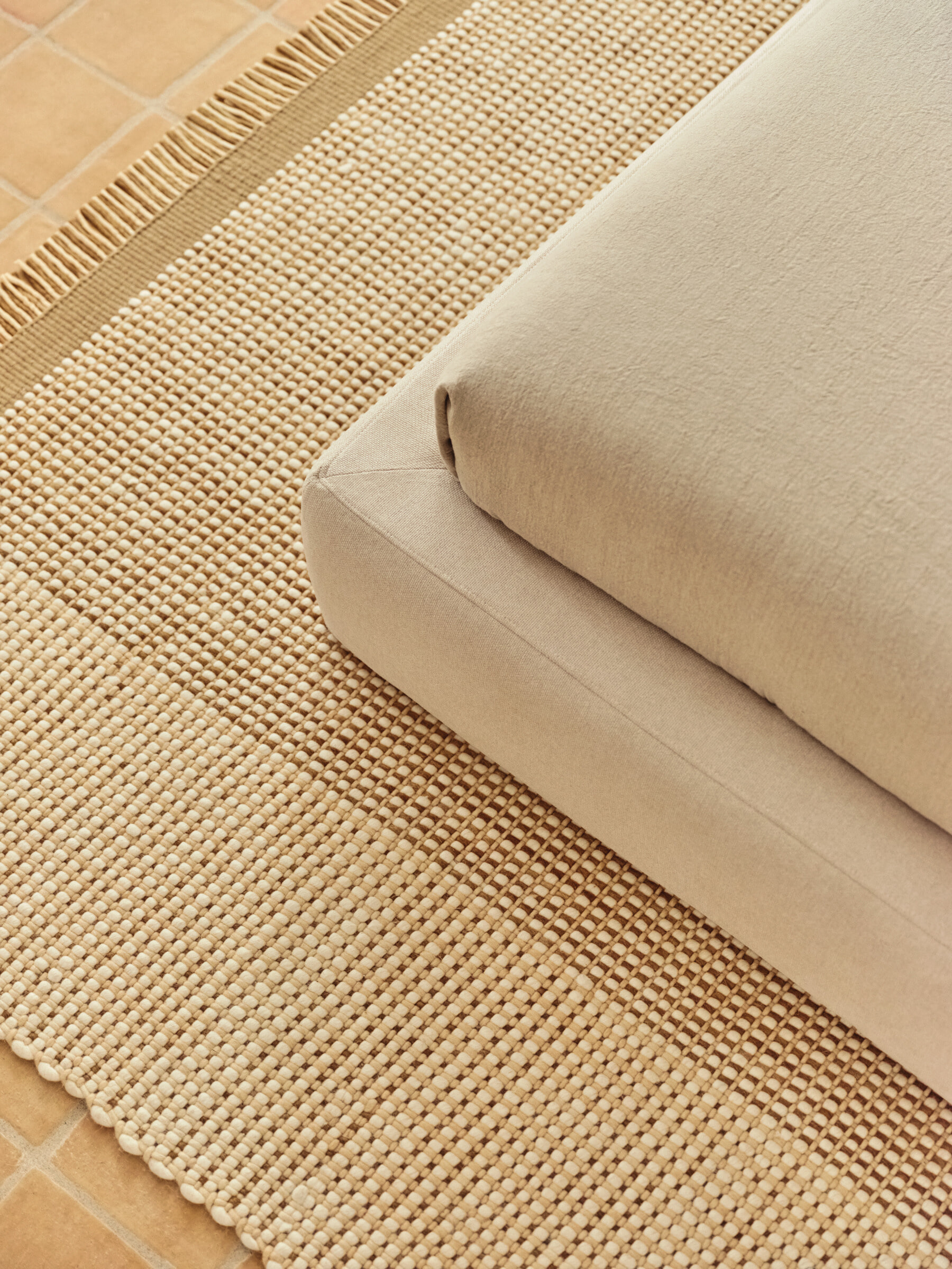 Kave Home Bed 'Blok' 160 x 200cm, kleur Ecru