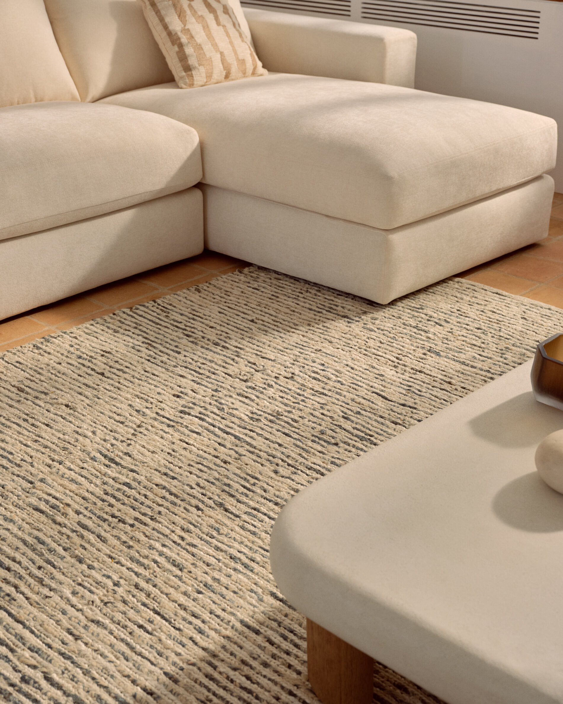Kave Home 5-zits Loungebank 'Alea' Rechts, kleur Ecru