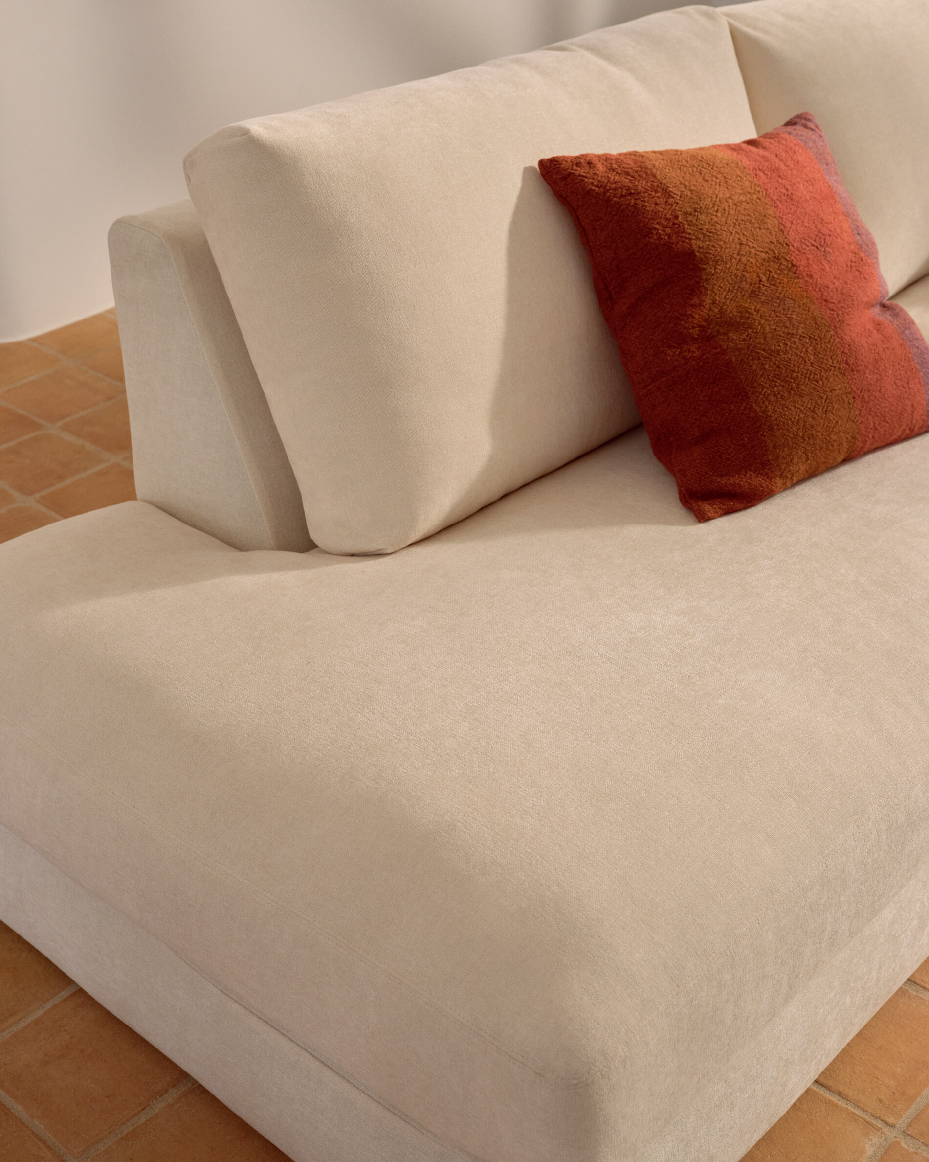 Kave Home 5-zits Loungebank 'Alea' Rechts, kleur Ecru