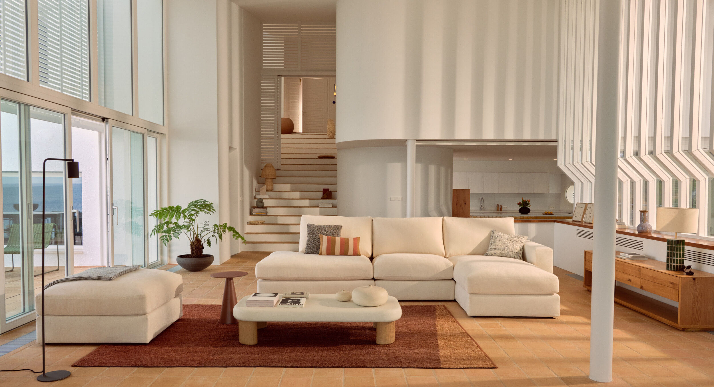 Kave Home Hocker 'Alea' kleur Ecru