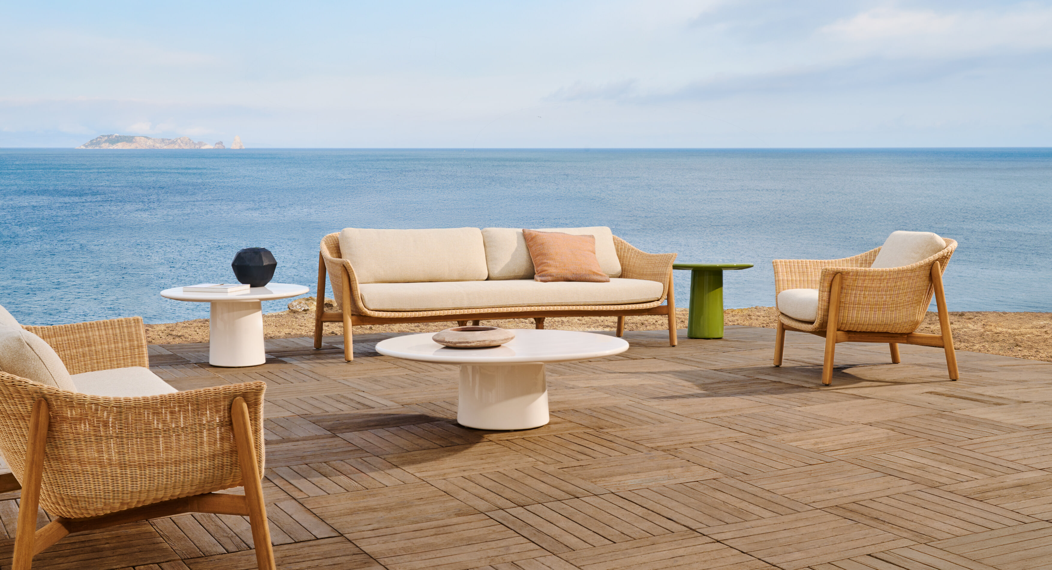Kave Home Ronde Salontafel 'Albanella' Cement, 110cm, kleur Wit