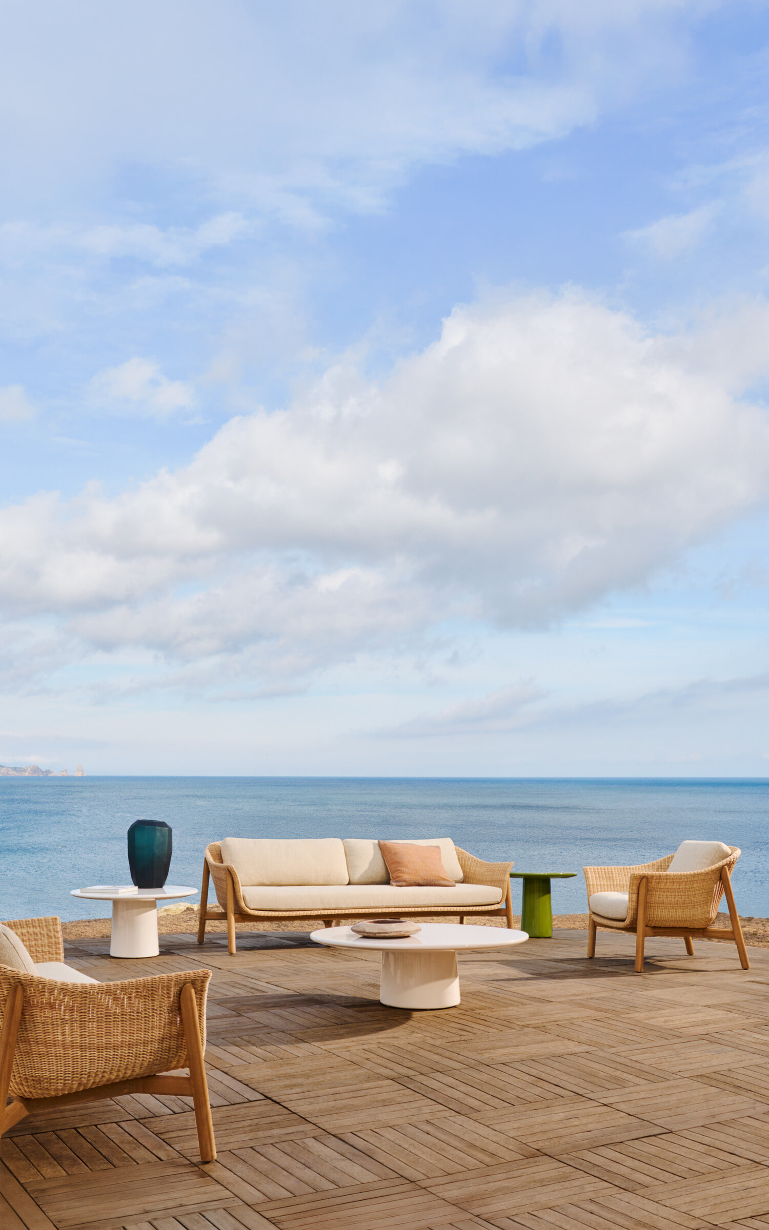 Kave Home Outdoor Fauteuil 'Galea' Teakhout en rattan