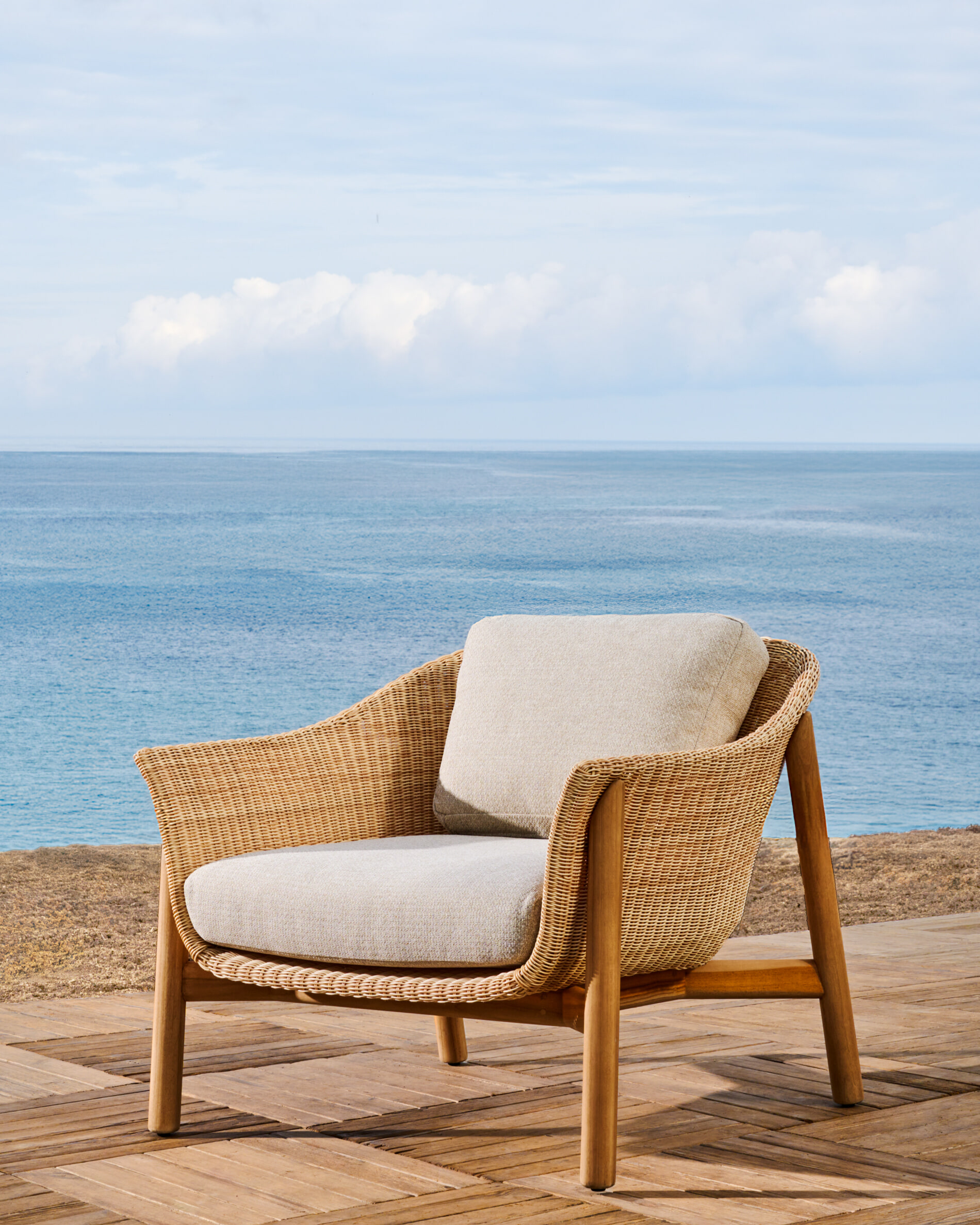 Kave Home Outdoor Fauteuil 'Galea' Teakhout en rattan