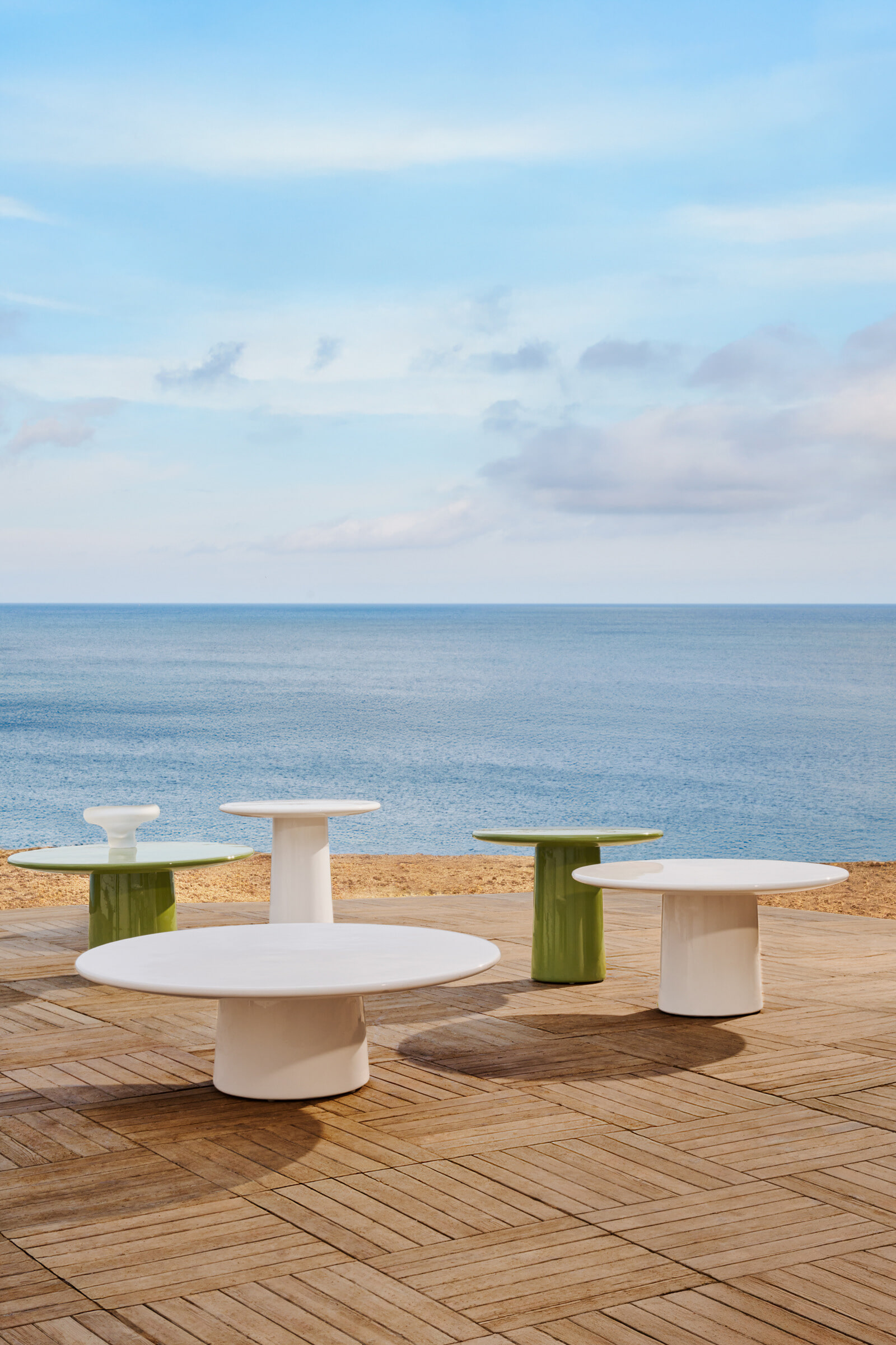 Kave Home Ronde Salontafel 'Albanella' Cement, 110cm, kleur Wit