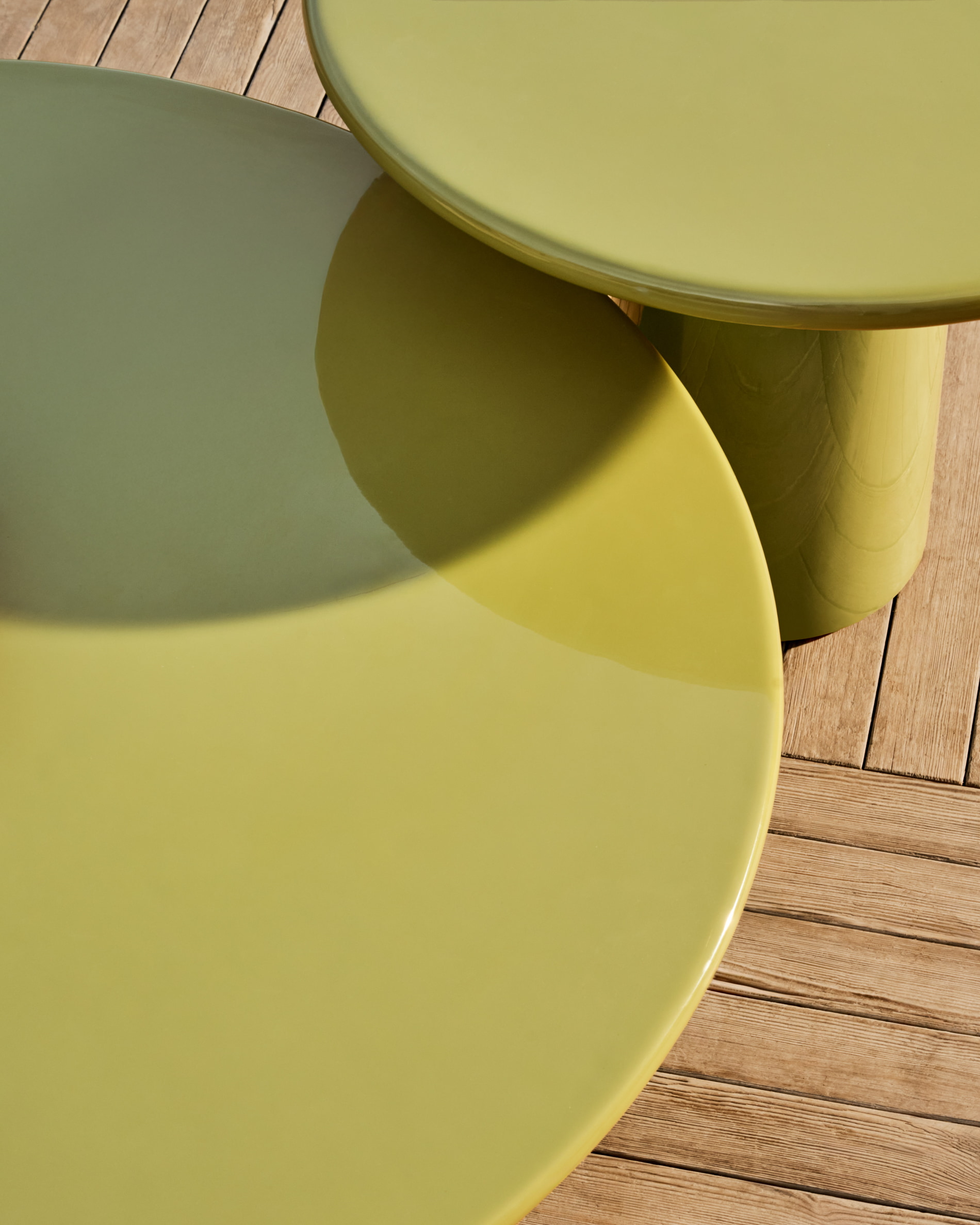 Kave Home Ronde Salontafel 'Albanella' Cement, 110cm, kleur Groen