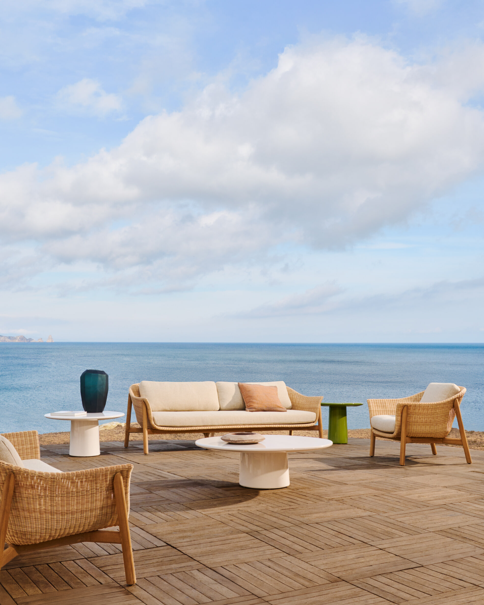 Kave Home Outdoor Fauteuil 'Galea' Teakhout en rattan