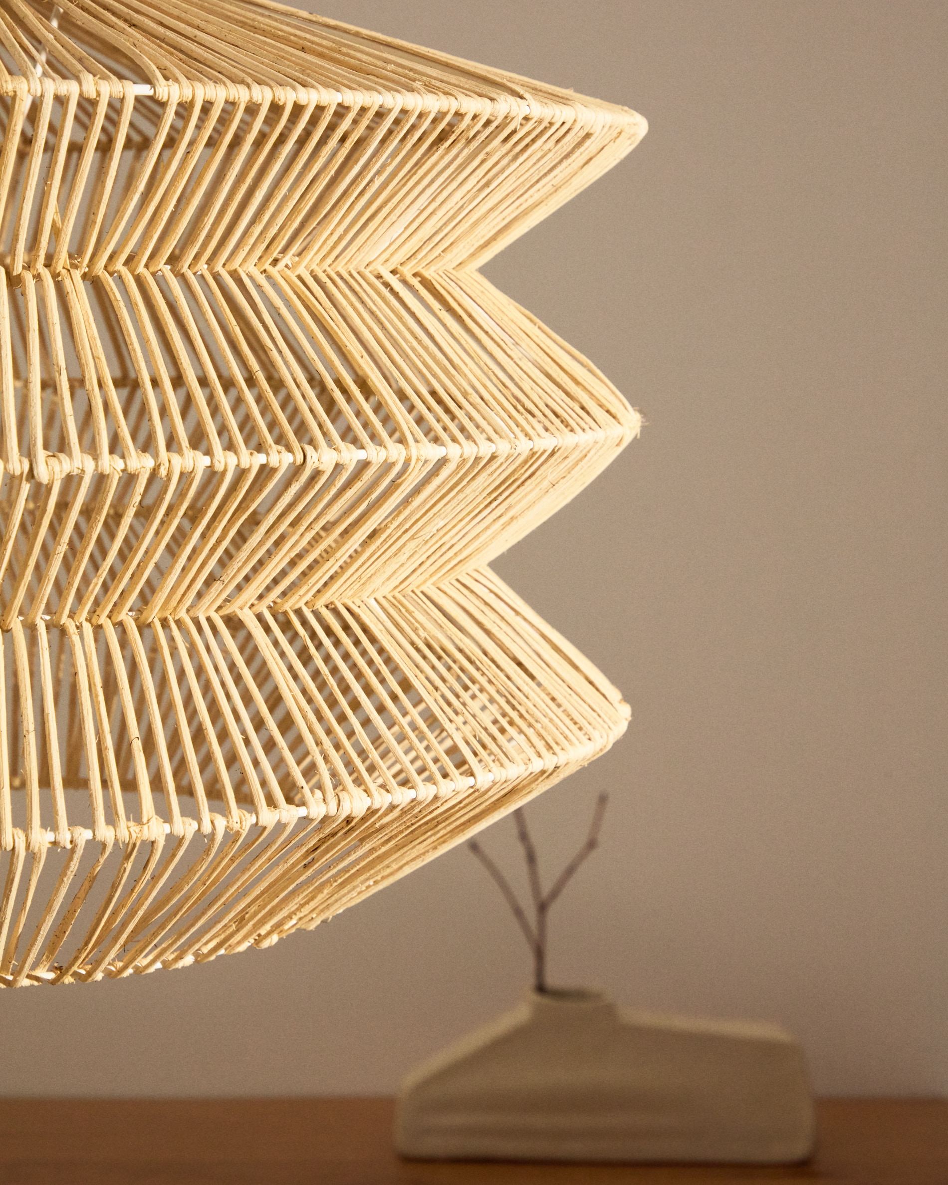 Kave Home Lampenkap 'Dakit' Rotan, 60cm