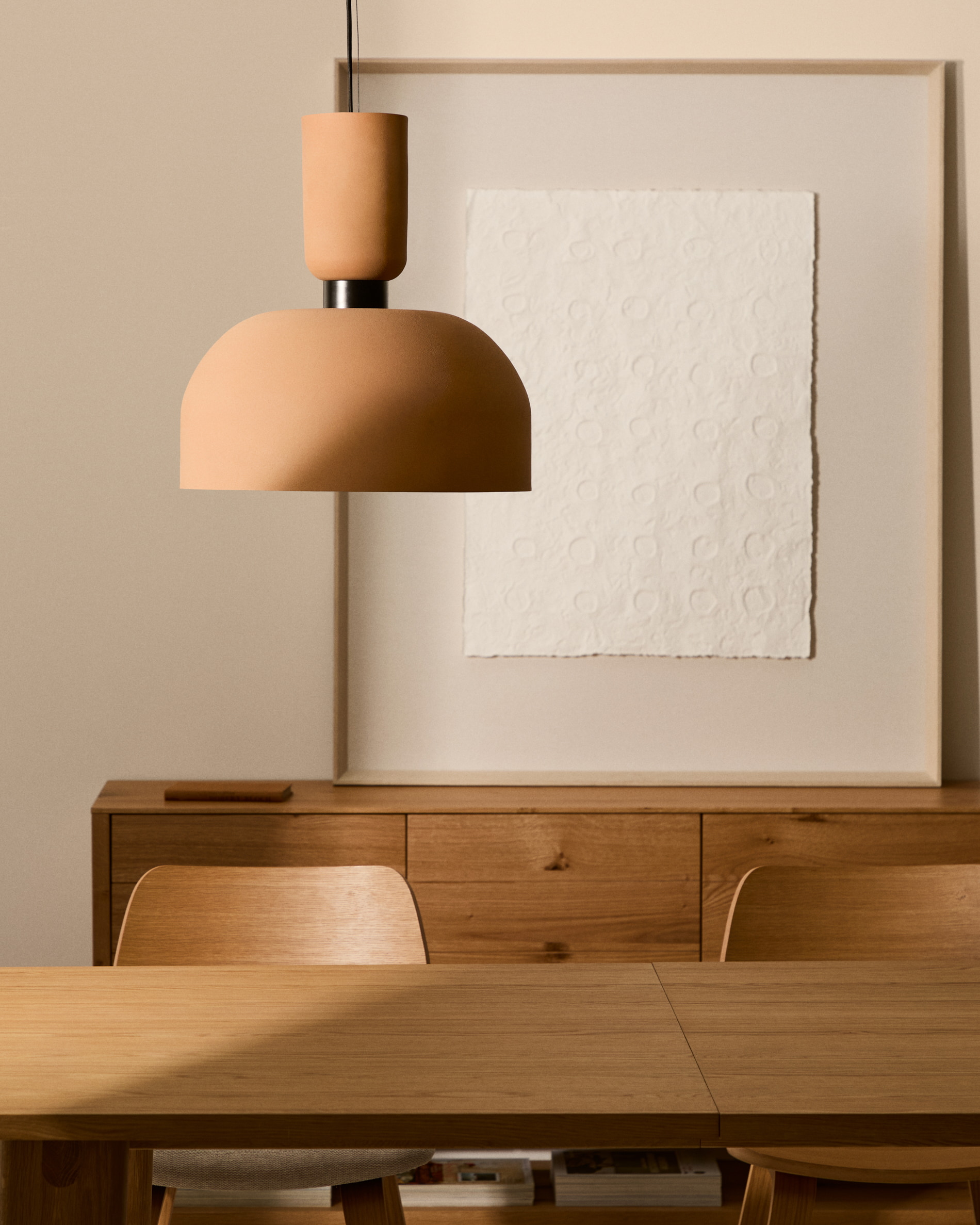 Kave Home Hanglamp 'Nibla' Kleipatroon, kleur Terracotta