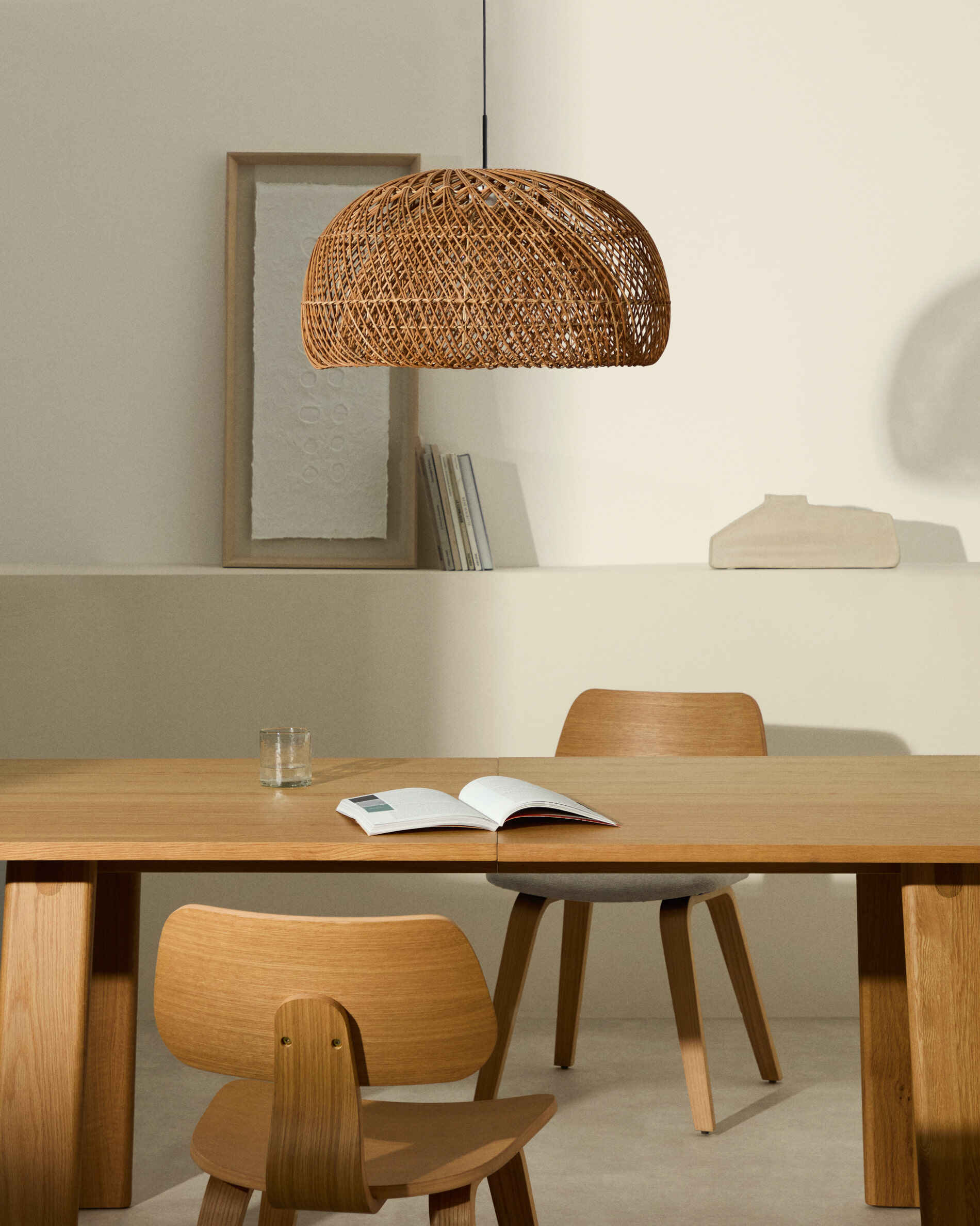 Kave Home Eetkamerstoel 'Gena' Eiken en rubberhout, kleur Beige