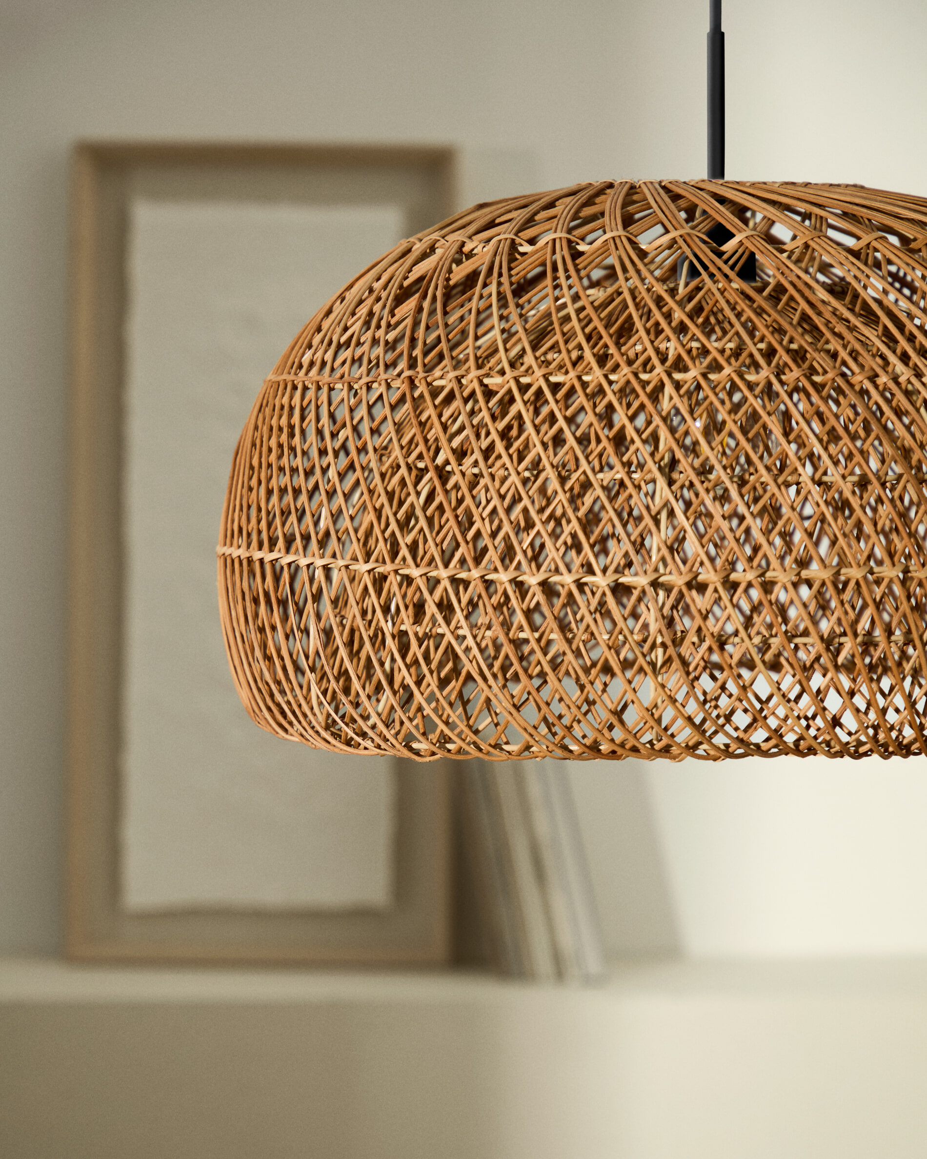 Kave Home Lampenkap 'Isora' Rotan, 60cm