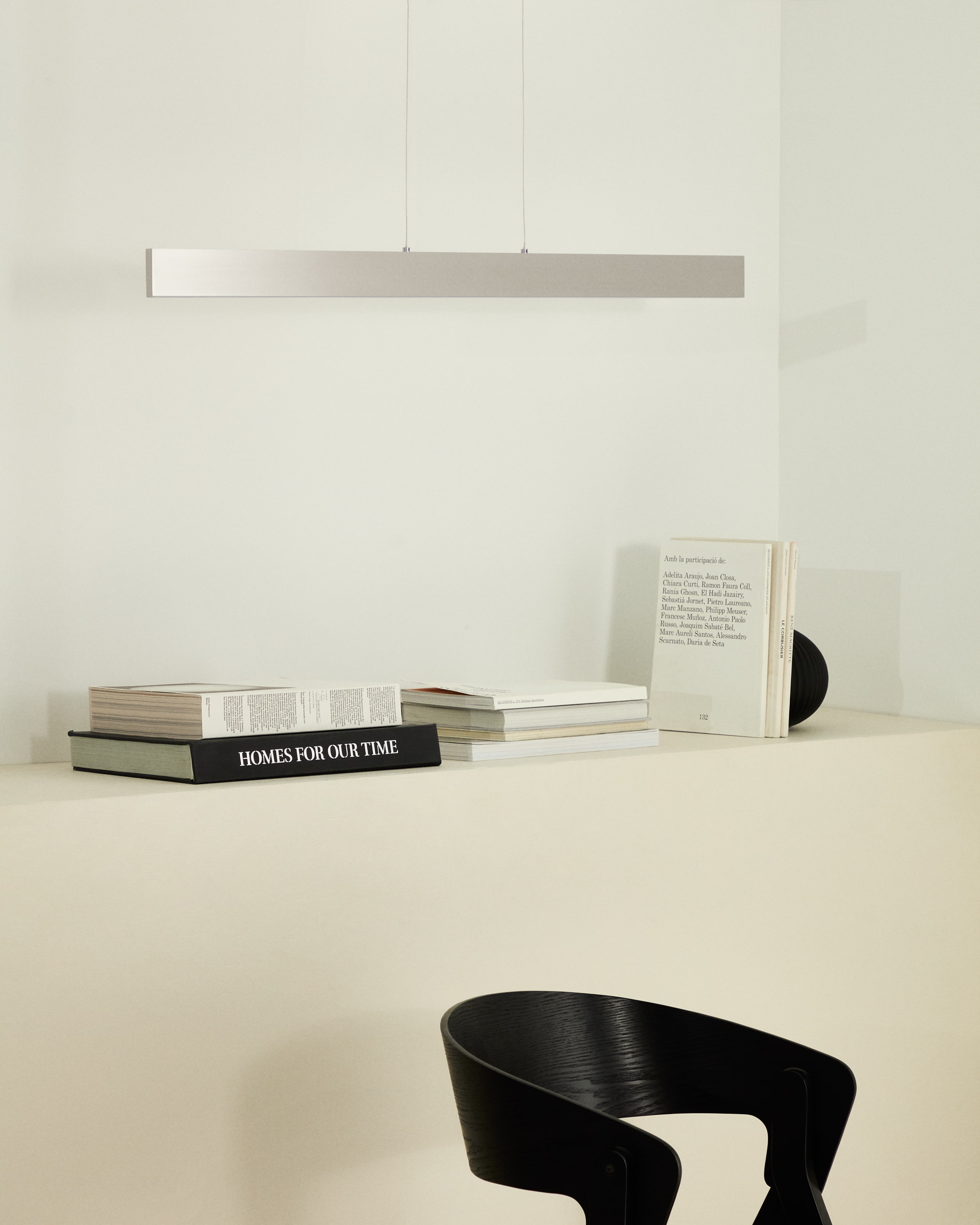 Kave Home Hanglamp 'Boadella' LED-balk, 100cm, kleur Zilver