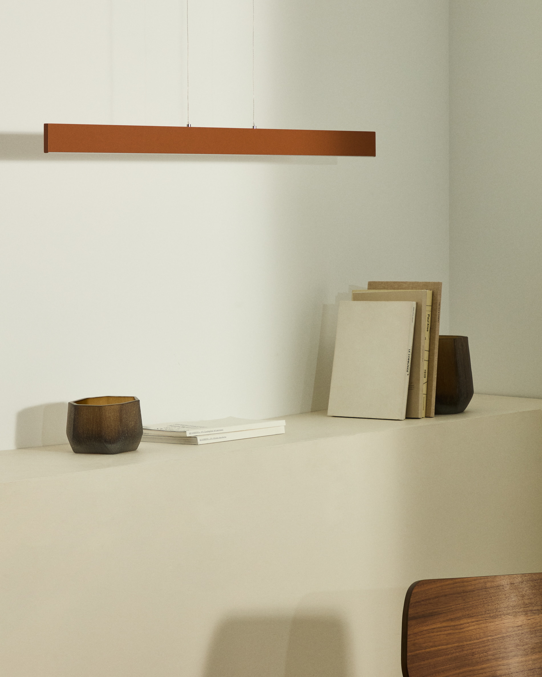 Kave Home Hanglamp 'Boadella' LED-balk, 100cm, kleur Terracotta