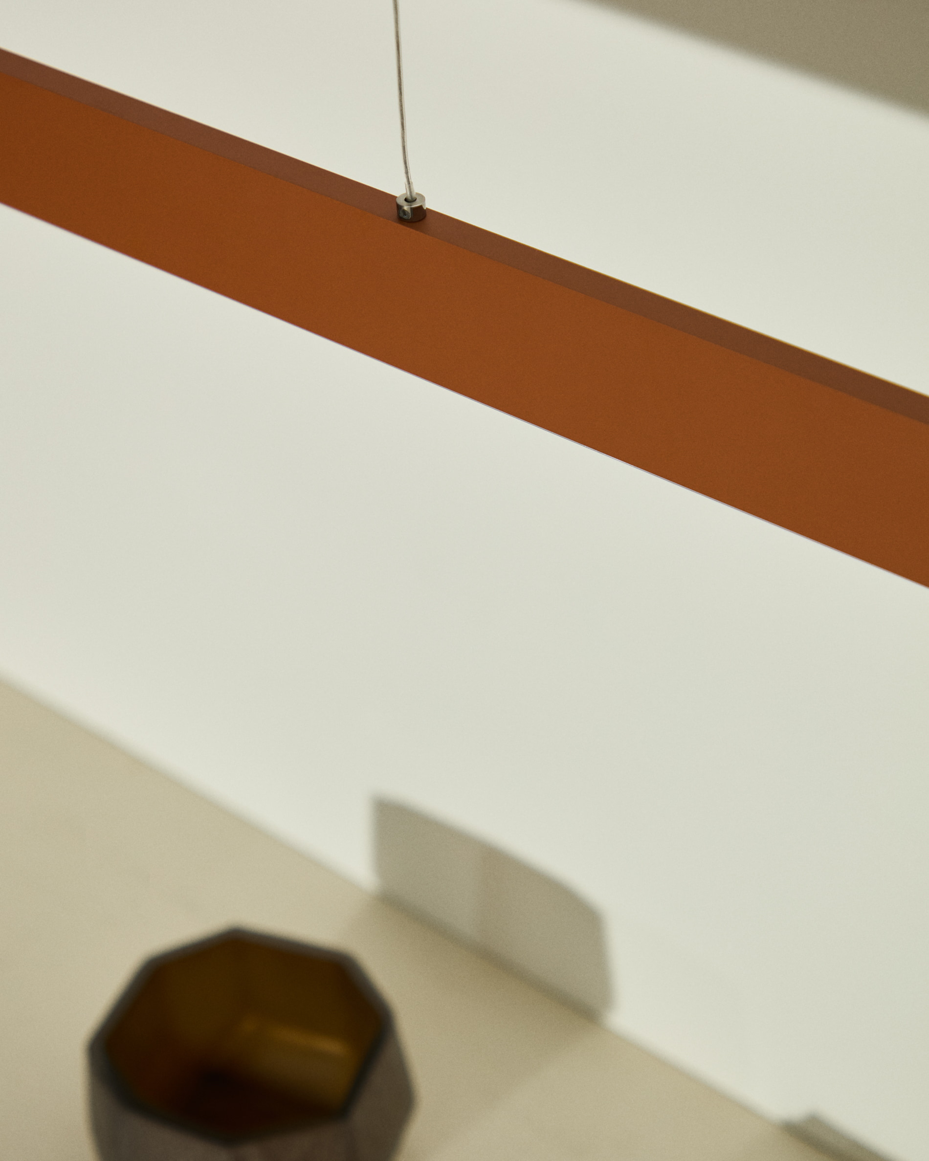 Kave Home Hanglamp 'Boadella' LED-balk, 100cm, kleur Terracotta