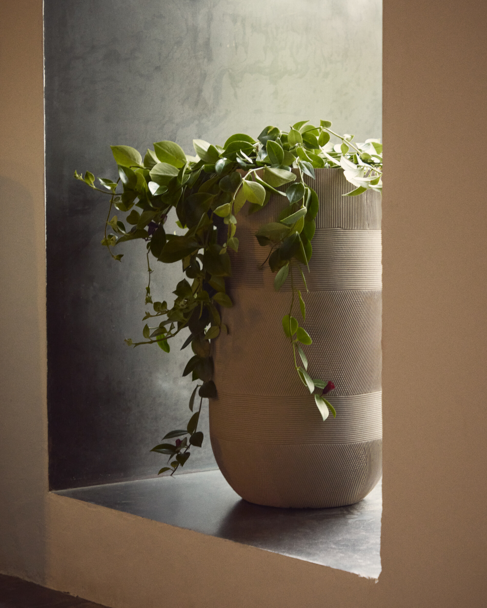 Kave Home Plantenpot 'Tival' Set van 2 stuks, kleur Beige