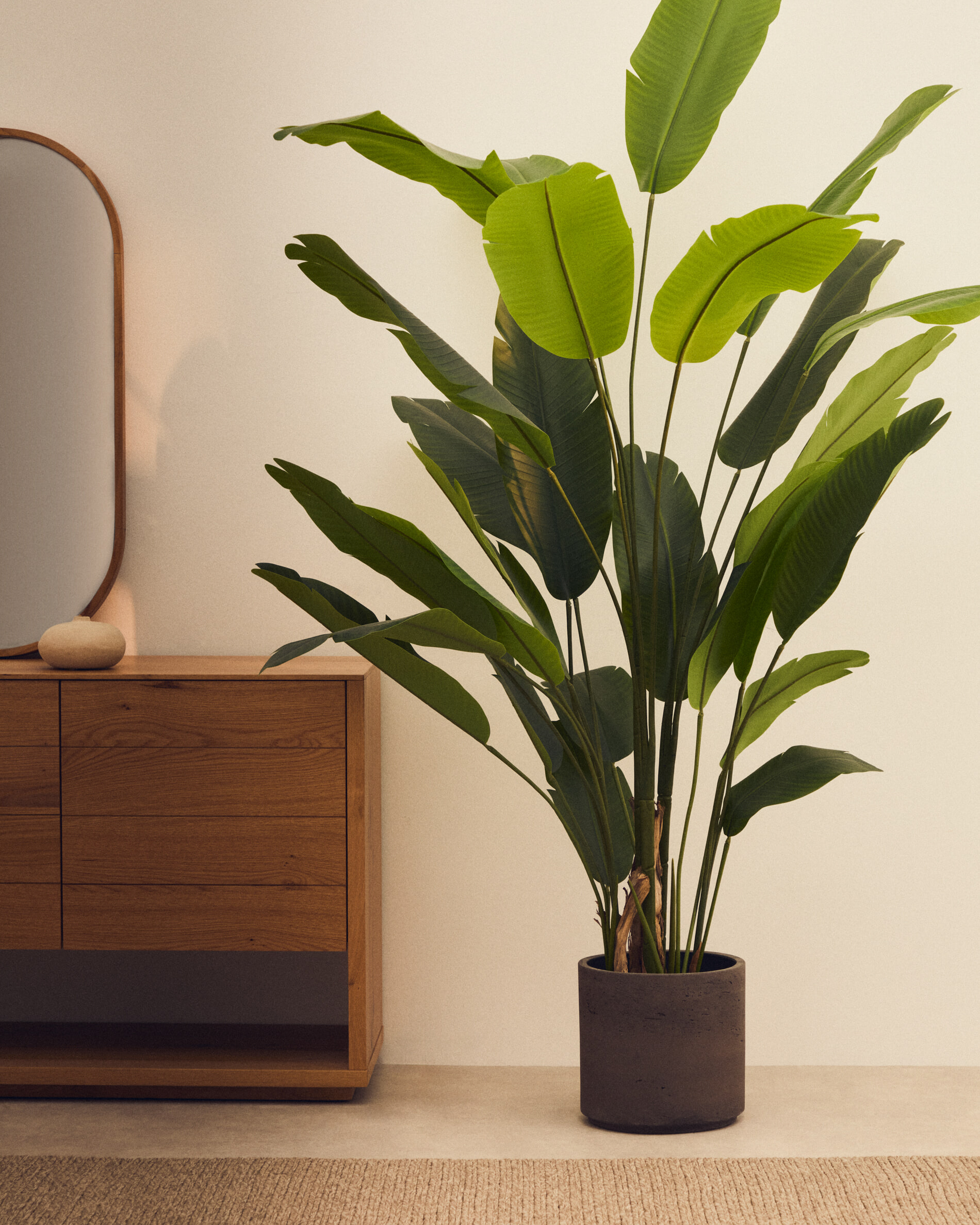 Kave Home Kunstplant 'Banano', Bananenplant (Musa), 210cm hoog, excl. sierpot