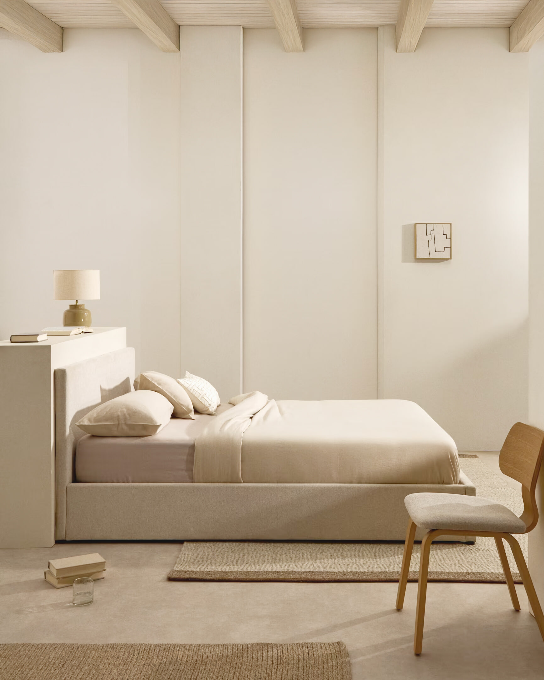 Kave Home Eetkamerstoel 'Gena' Eiken en rubberhout, kleur Beige