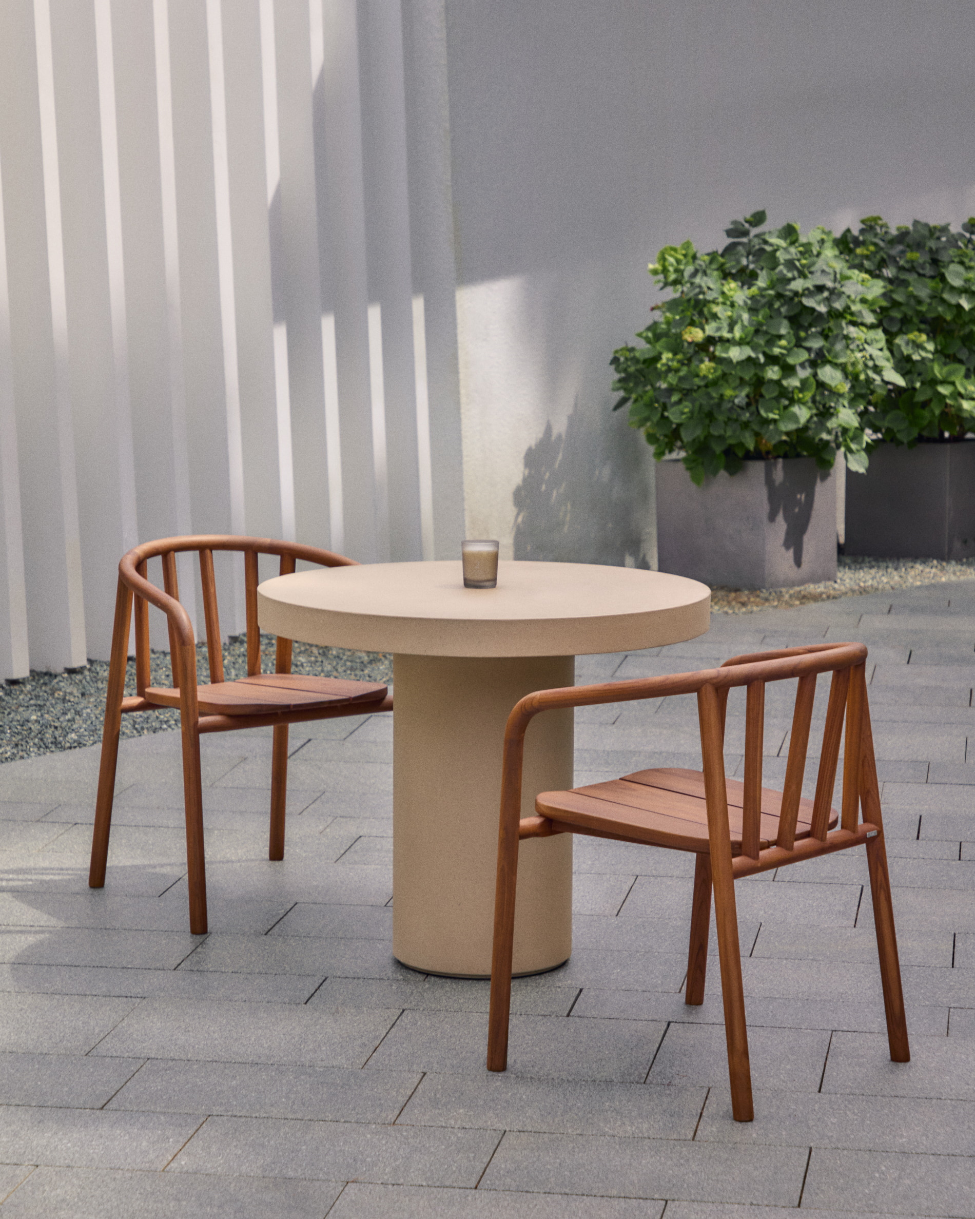 Kave Home Ronde Bistrotafel 'Aiguablava' Beton, 90cm, kleur Beige