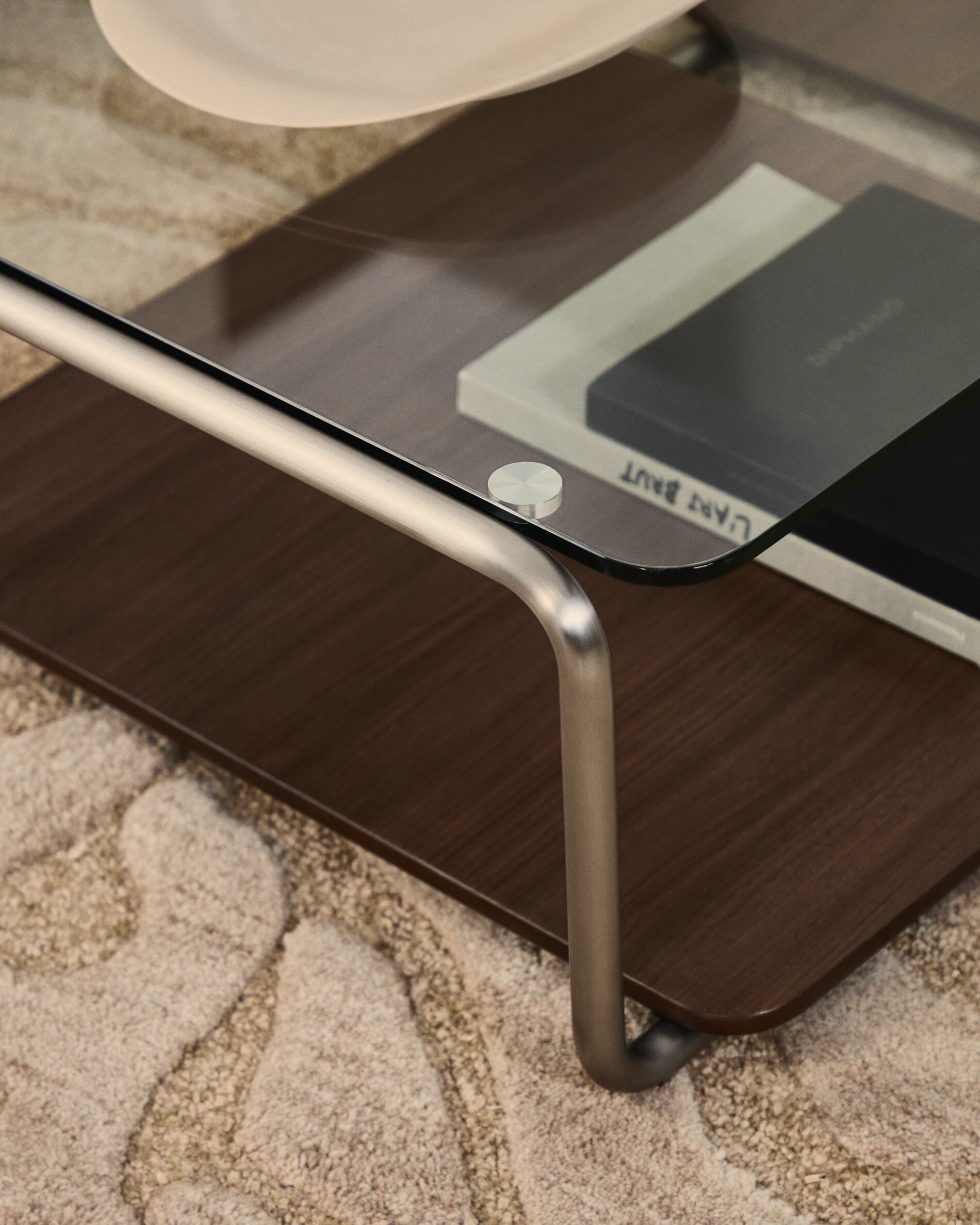 Kave Home Salontafel 'Tarsel' Glas en walnootfineer, 140 x 60cm