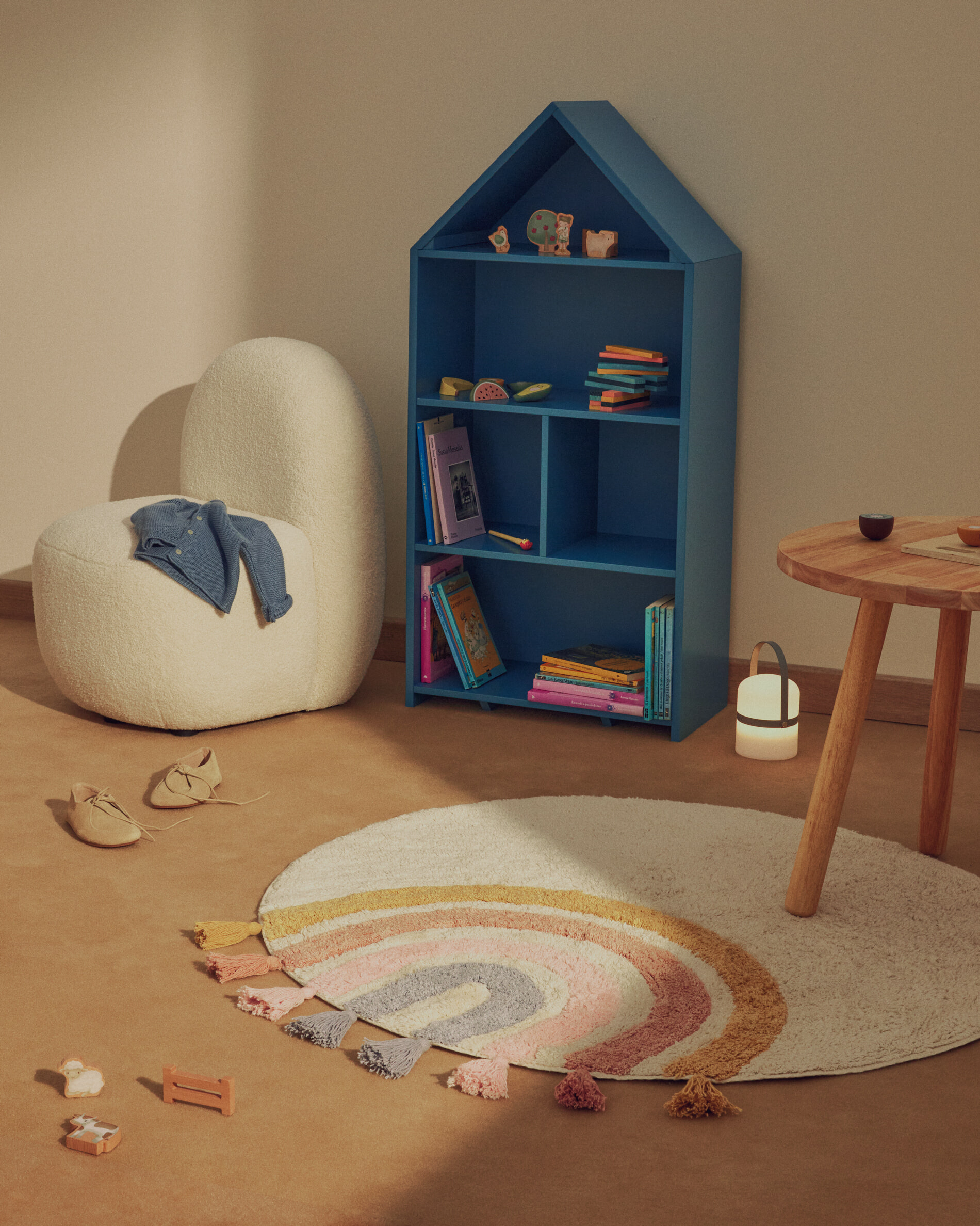 Kave Home Rond Vloerkleed 'Tadea' Regenboog, 100cm