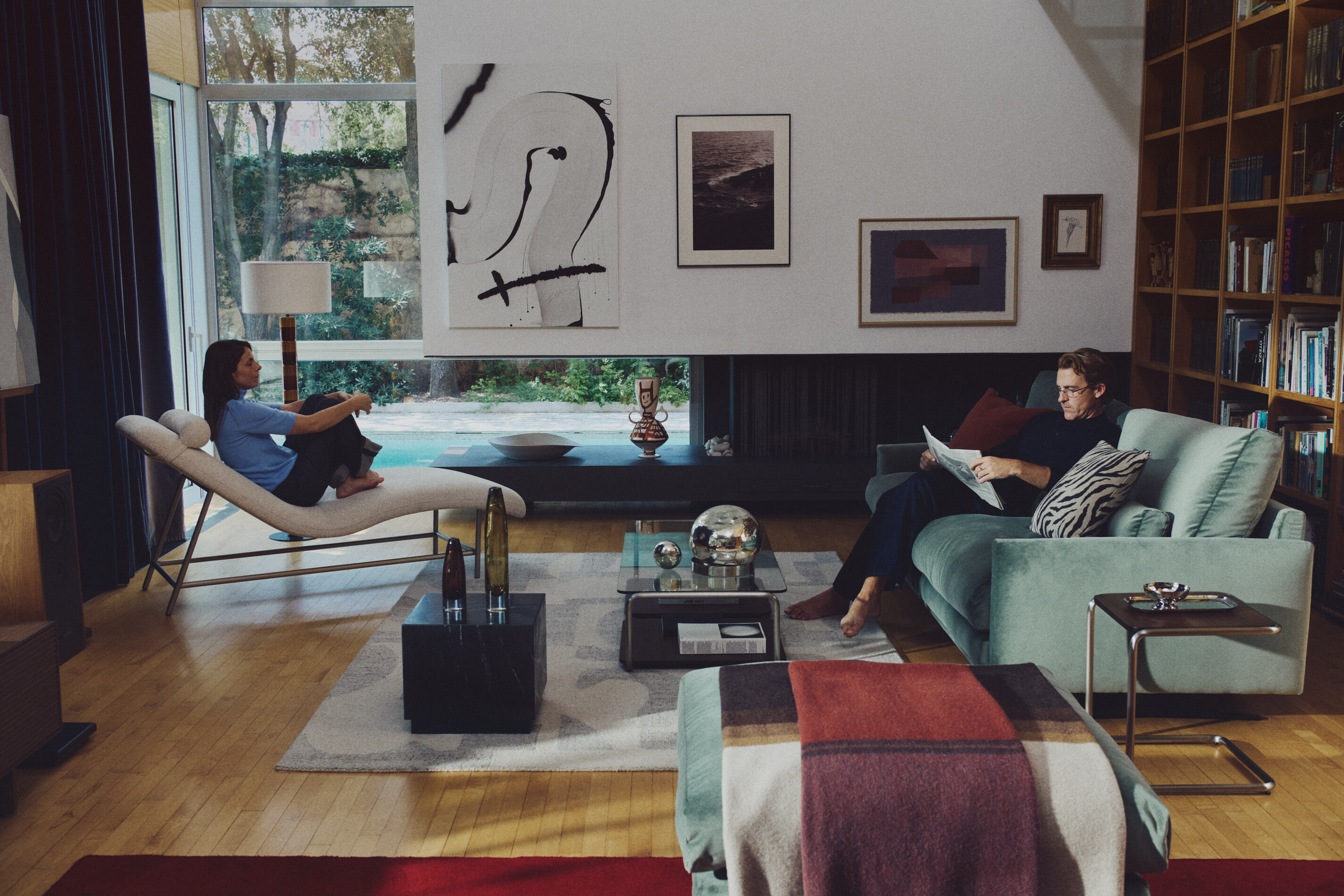 Kave Home Salontafel 'Tarsel' Glas en walnootfineer, 140 x 60cm