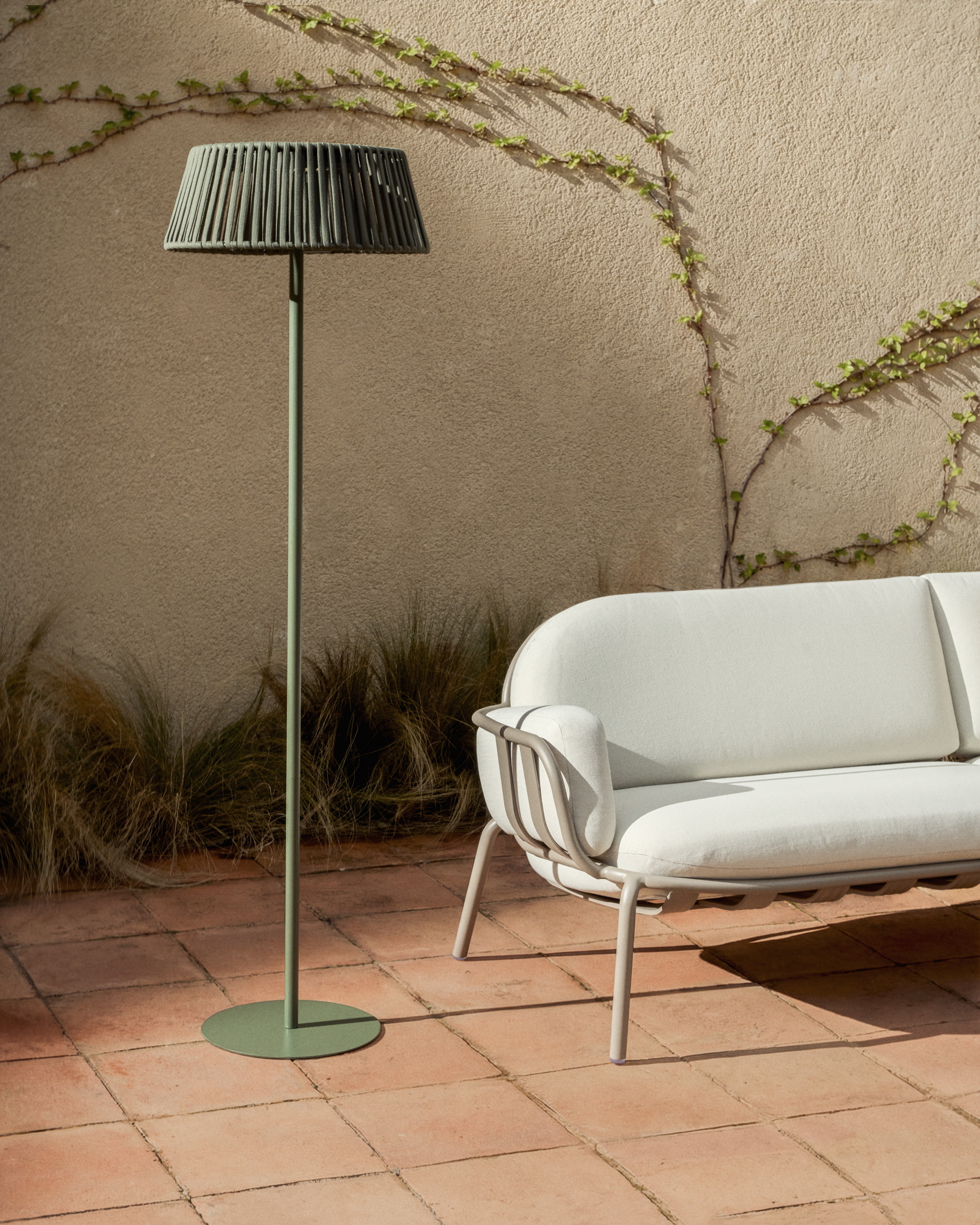 Kave Home 3-zits Tuinbank 'Joncols' 224cm, kleur Taupe
