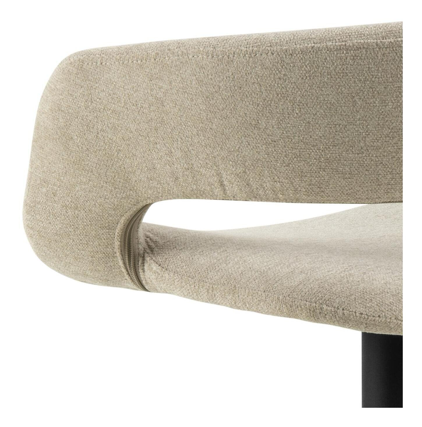 Bendt Draaibare Barkruk 'Pia' Chenille, kleur Zand (zithoogte 59-80cm)