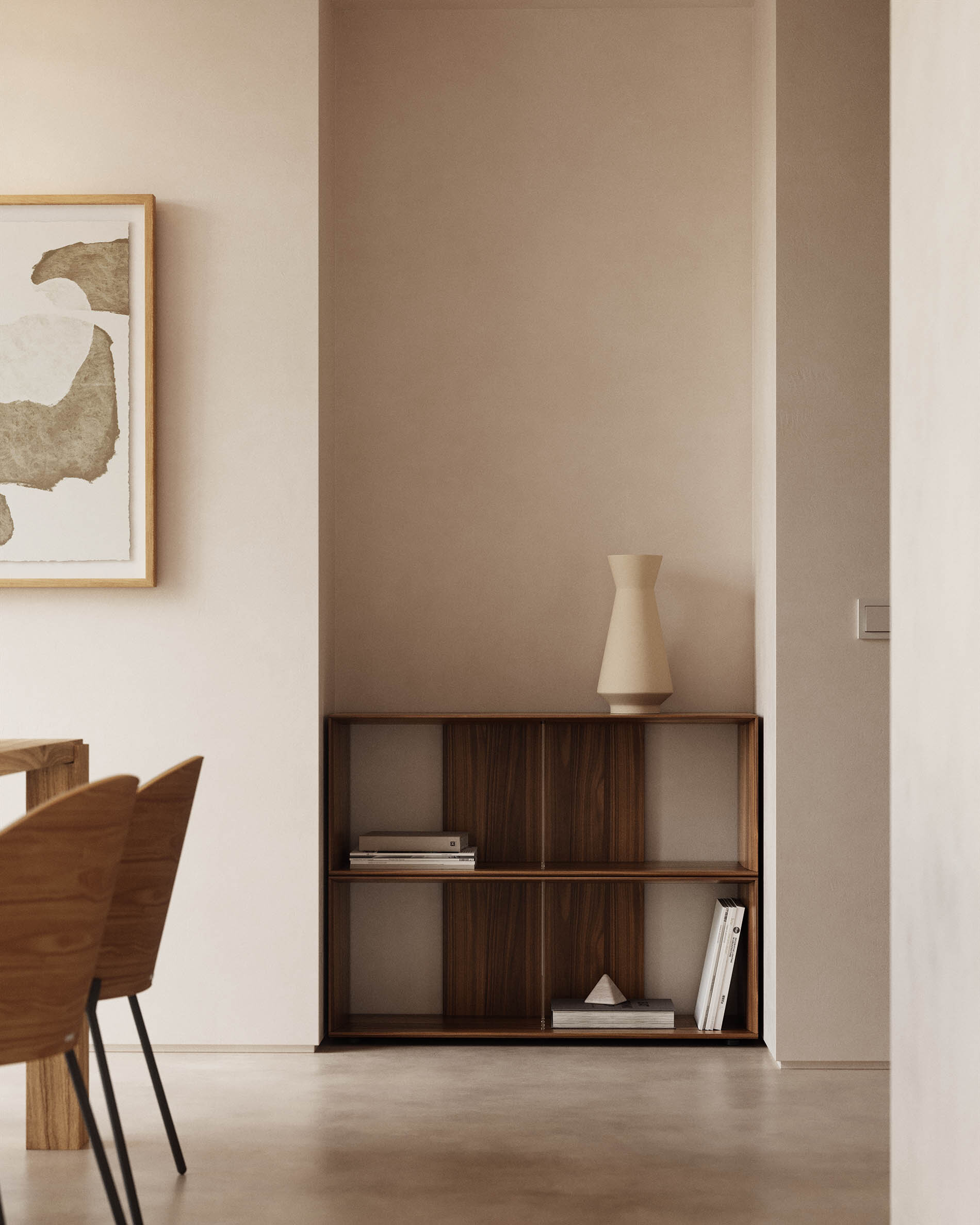 Kave Home Modulair Wandrek 'Litto' Walnoot, 76 x 101cm