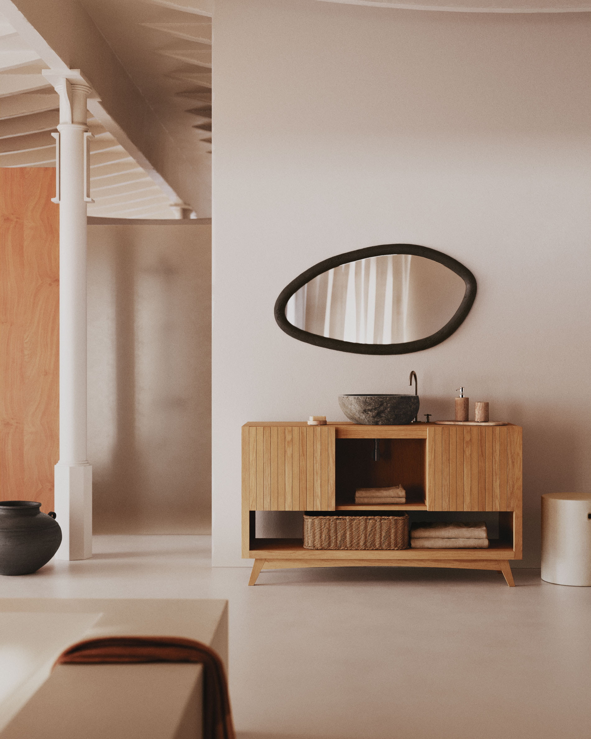 Kave Home Organische Spiegel 'Magrit' Mungurhout, 110 x 60cm