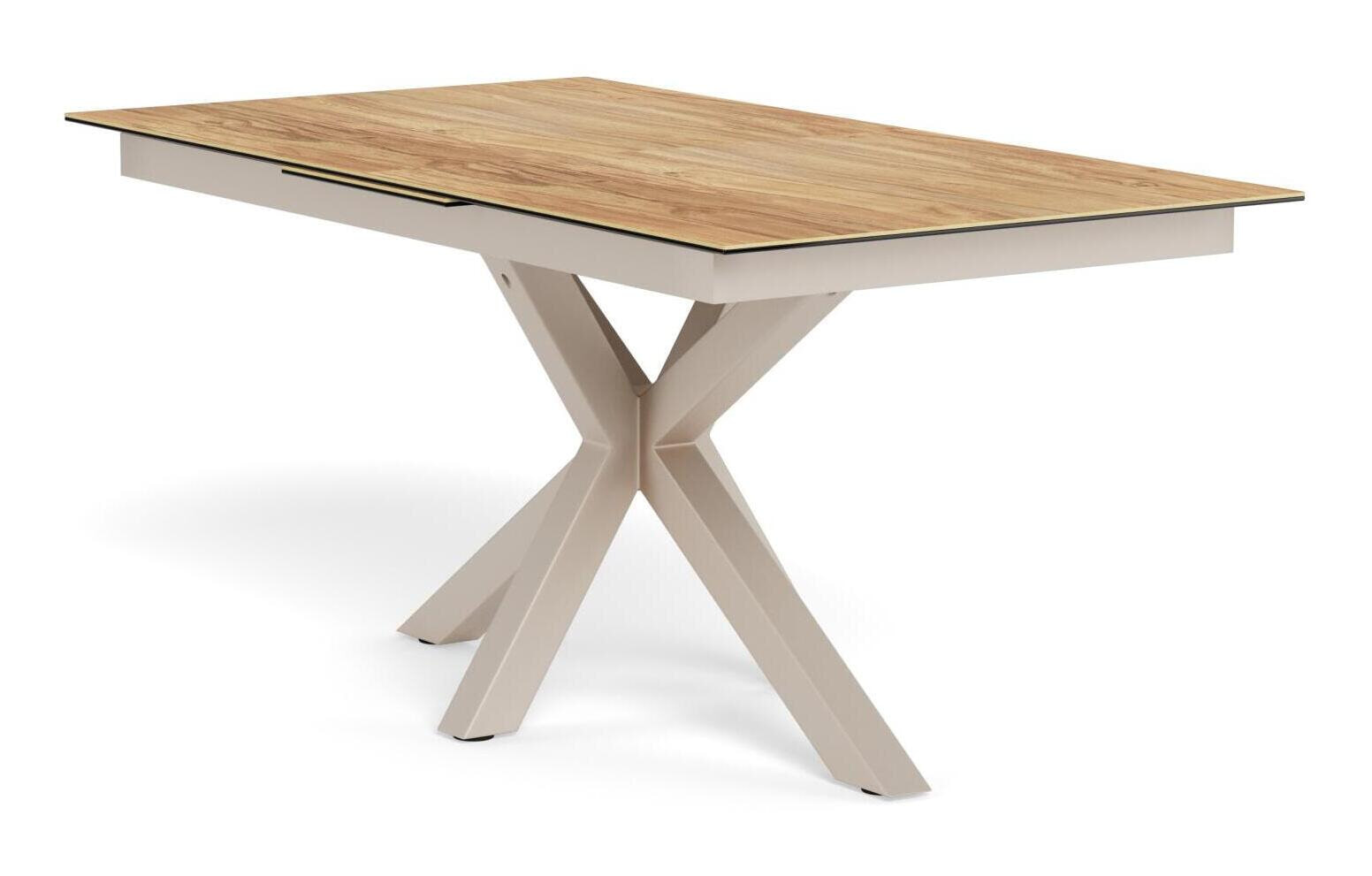 Bendt Uitschuifbare Eettafel 'Line' Keramiek met eikenlook, 168/210 x 90cm