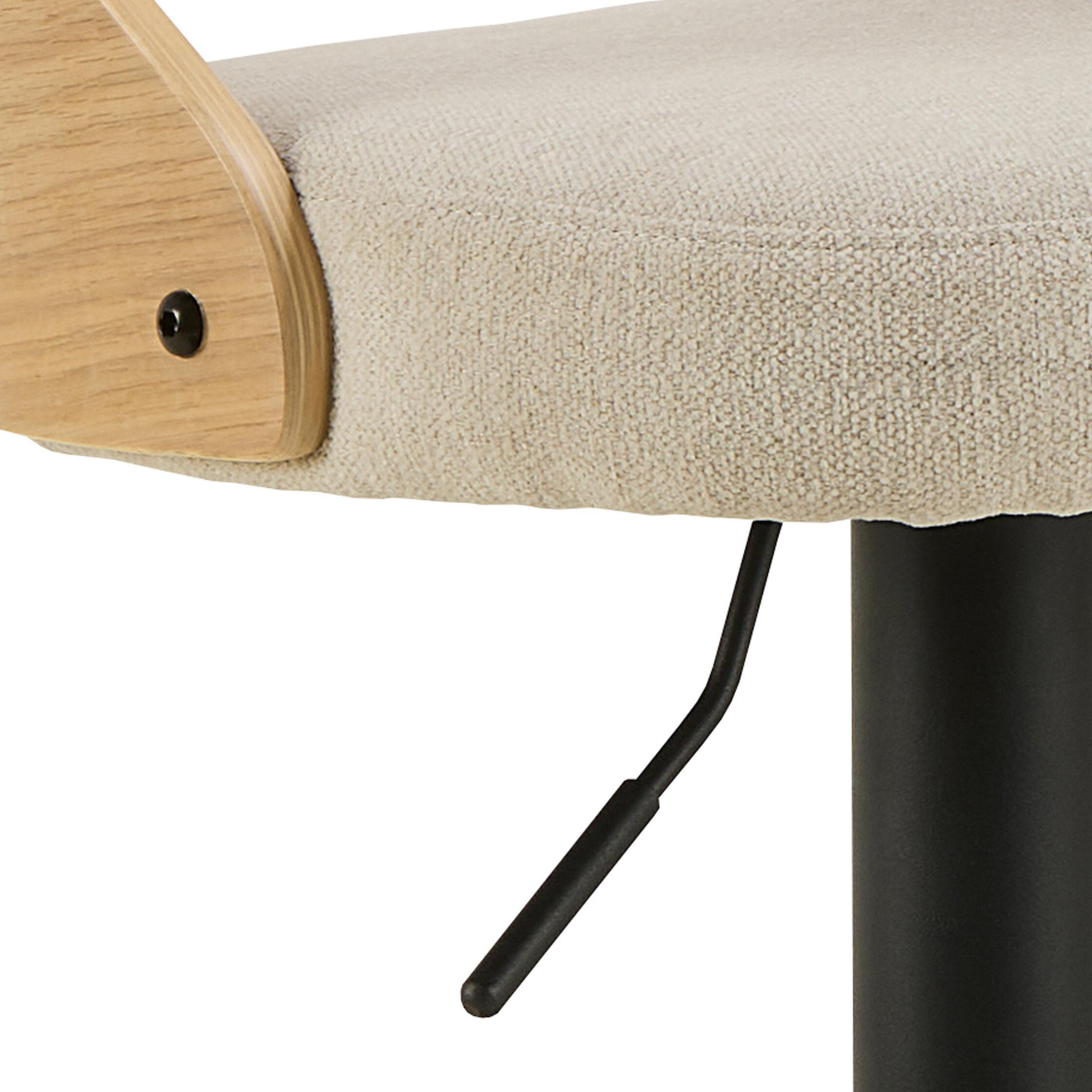 Bendt Draaibare Barkruk 'Vila' kleur Beige/Naturel (zithoogte 62-84cm)
