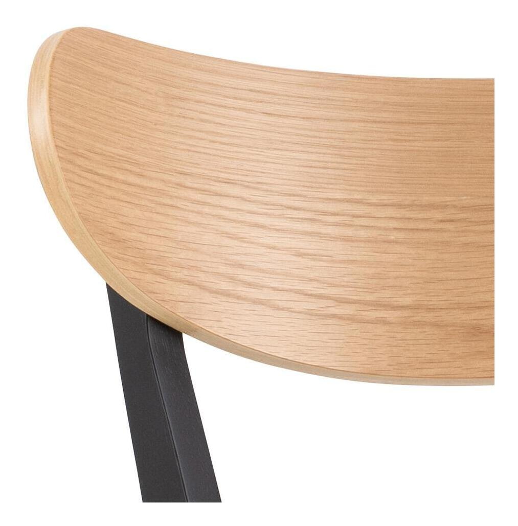 Bendt Barkruk 'Torkil' (zithoogte 77cm), kleur Zwart / Naturel