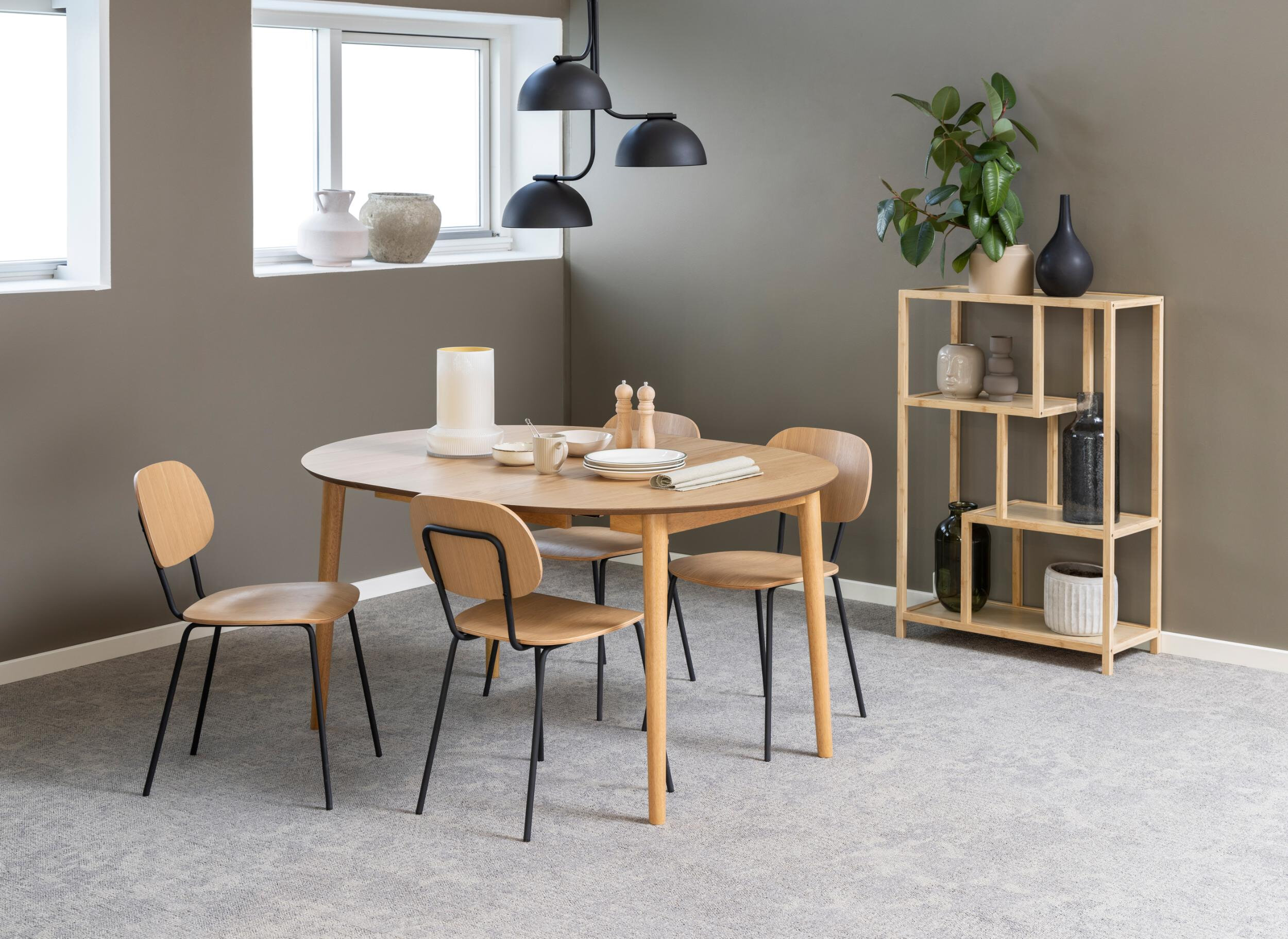 Bendt Uitschuifbare Ronde Eettafel 'Montreux' Eiken, 115-154 x 115cm, kleur Naturel