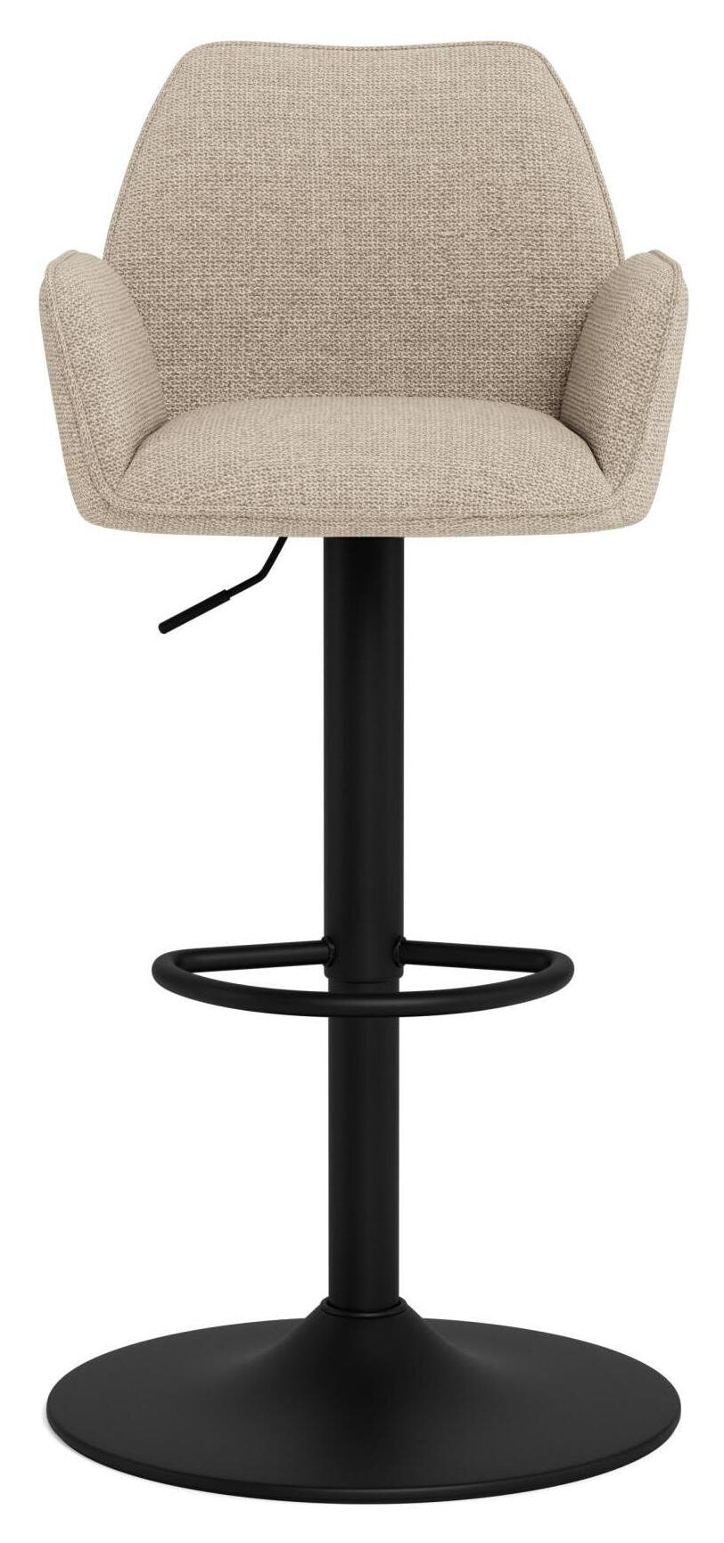 Bendt Draaibare Barkruk 'Dantrell' Structuurstof, kleur Beige (zithoogte 65-85cm)