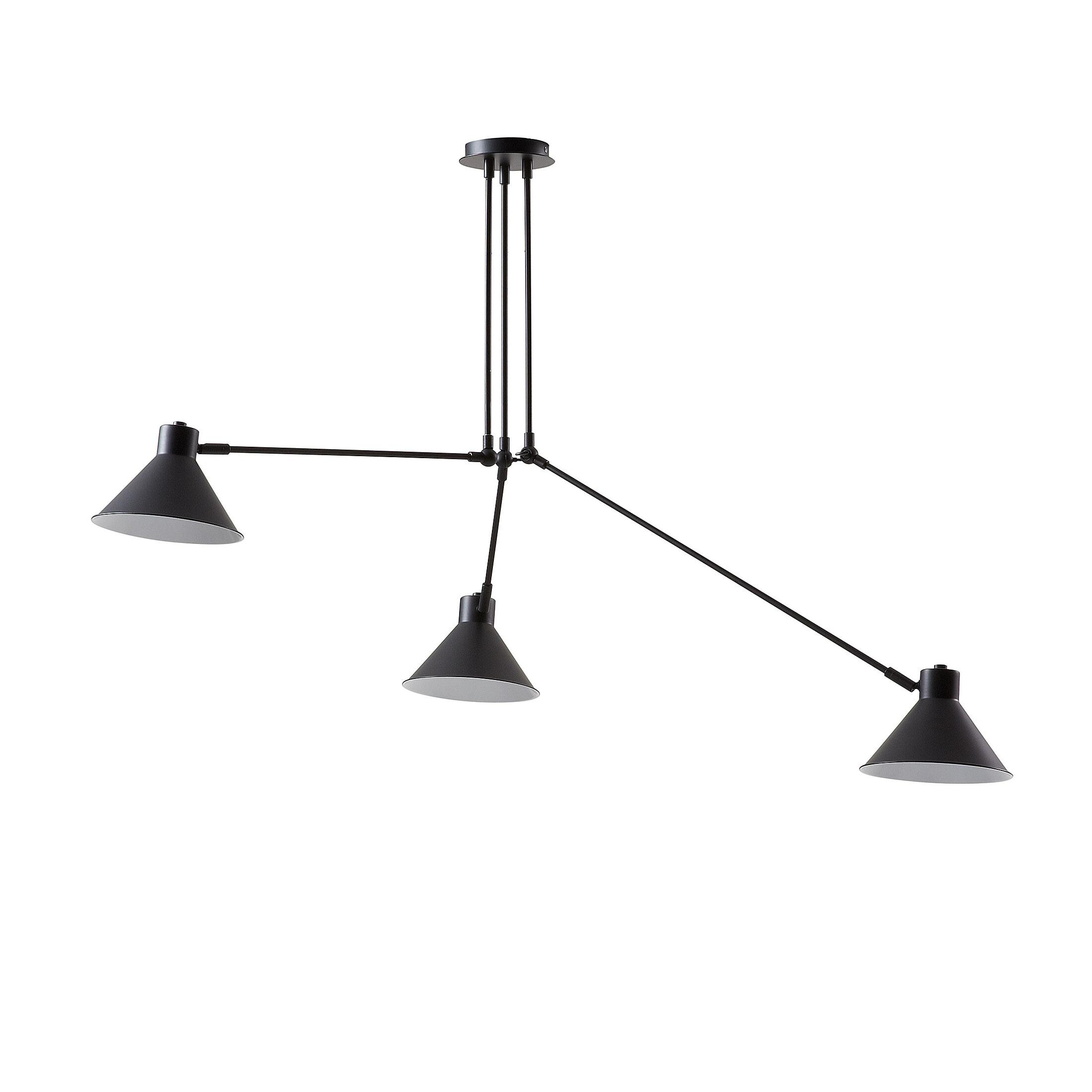Kave Home Hanglamp Dione 3-lamps - zwart