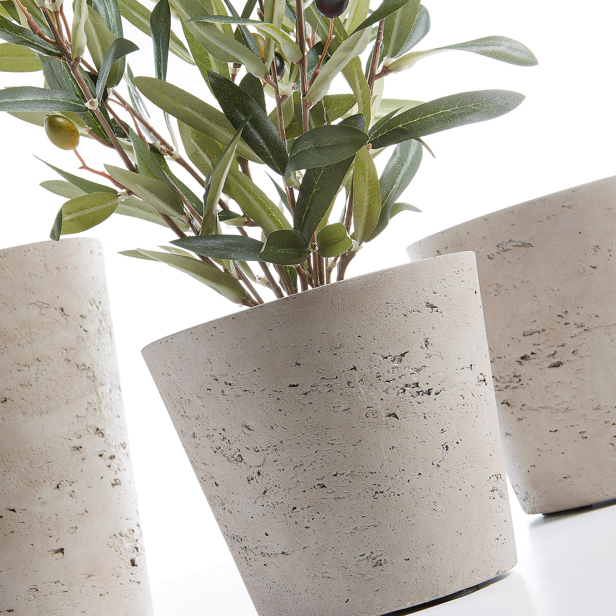 Kave Home Plantenpot 'Low' Set van 3 stuks