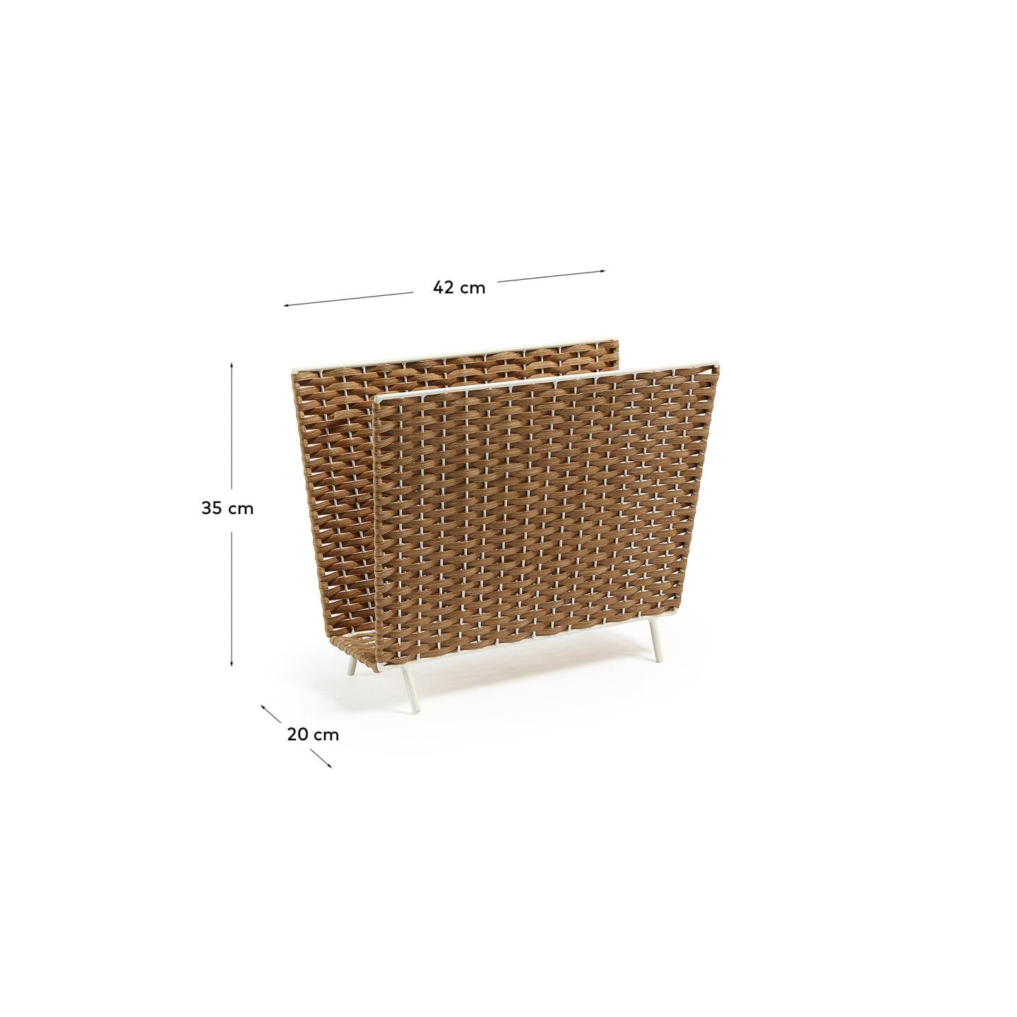 Kave Home Tijdschriftenhouder 'Shibori', kleur wit
