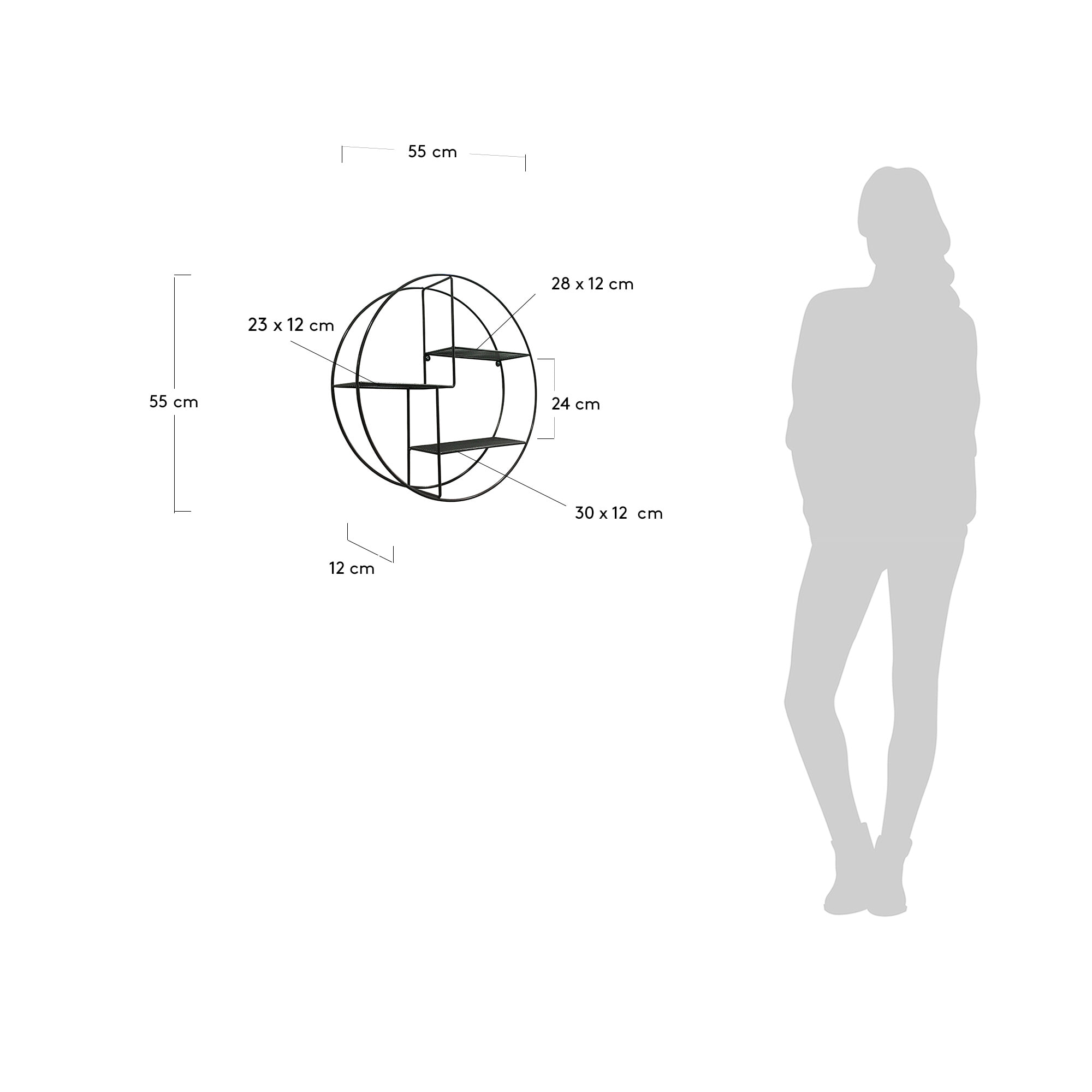 Kave Home Wandrek 'Across' kleur Zwart