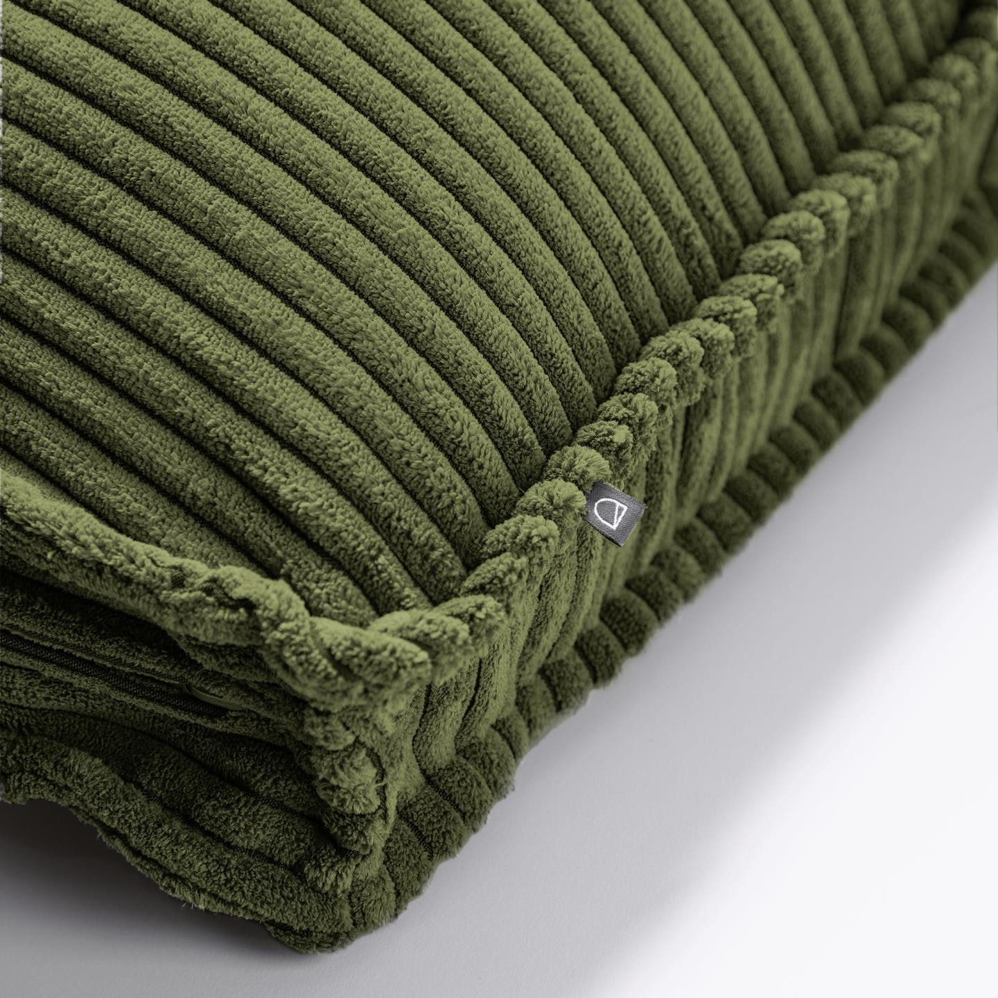 Kave Home Kussen 'Blok' 40 x 60cm, Rib, kleur Donkergroen