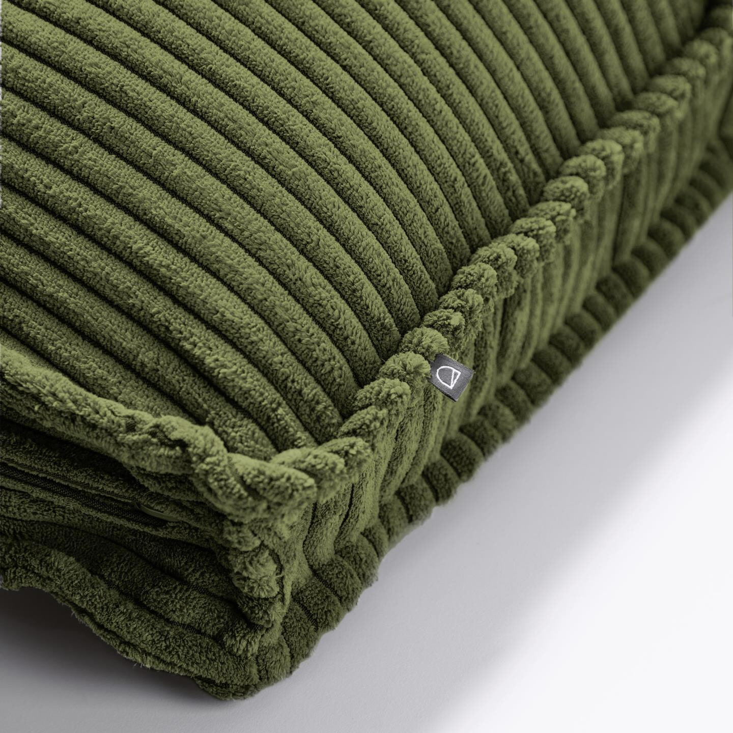 Kave Home Kussen 'Blok' 50 x 60cm, Rib, kleur Donkergroen
