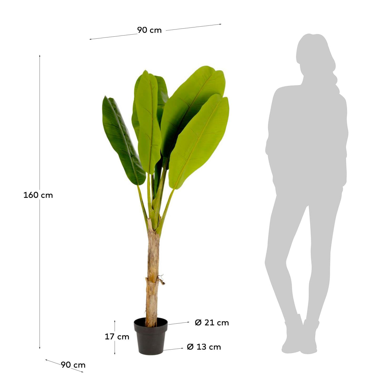 Kave Home Kunstplant 'Banana' 160cm