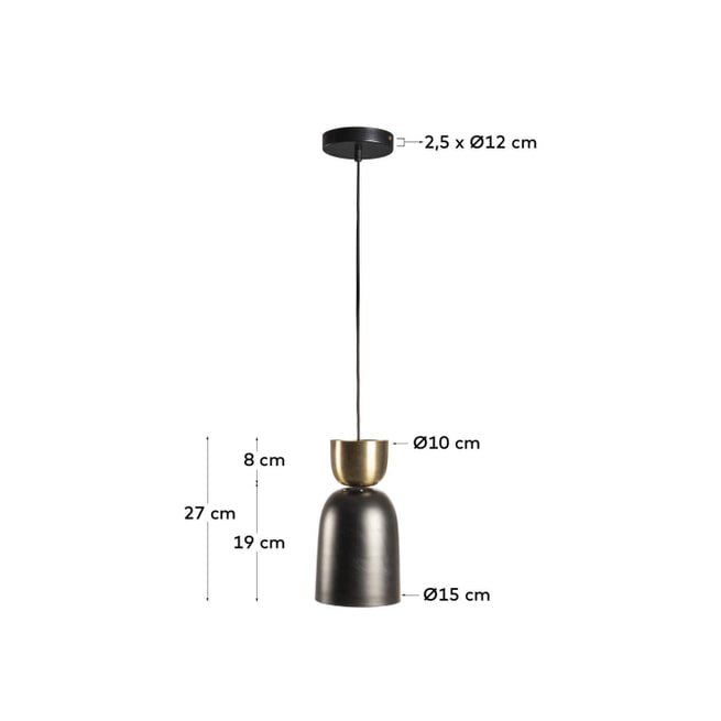 Kave Home Hanglamp 'Sacmis', kleur Zwart