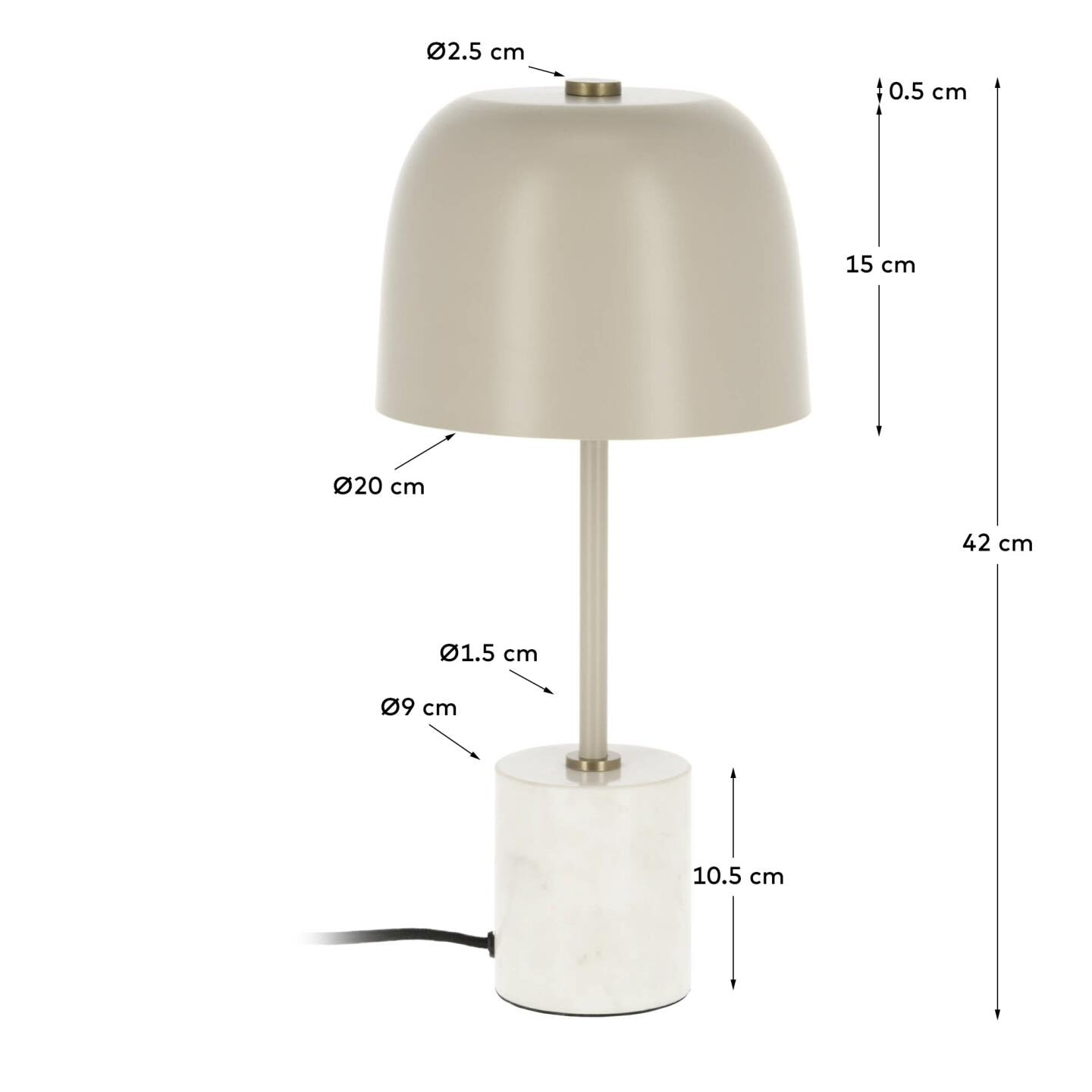 Kave Home Tafellamp 'Alish', kleur Beige