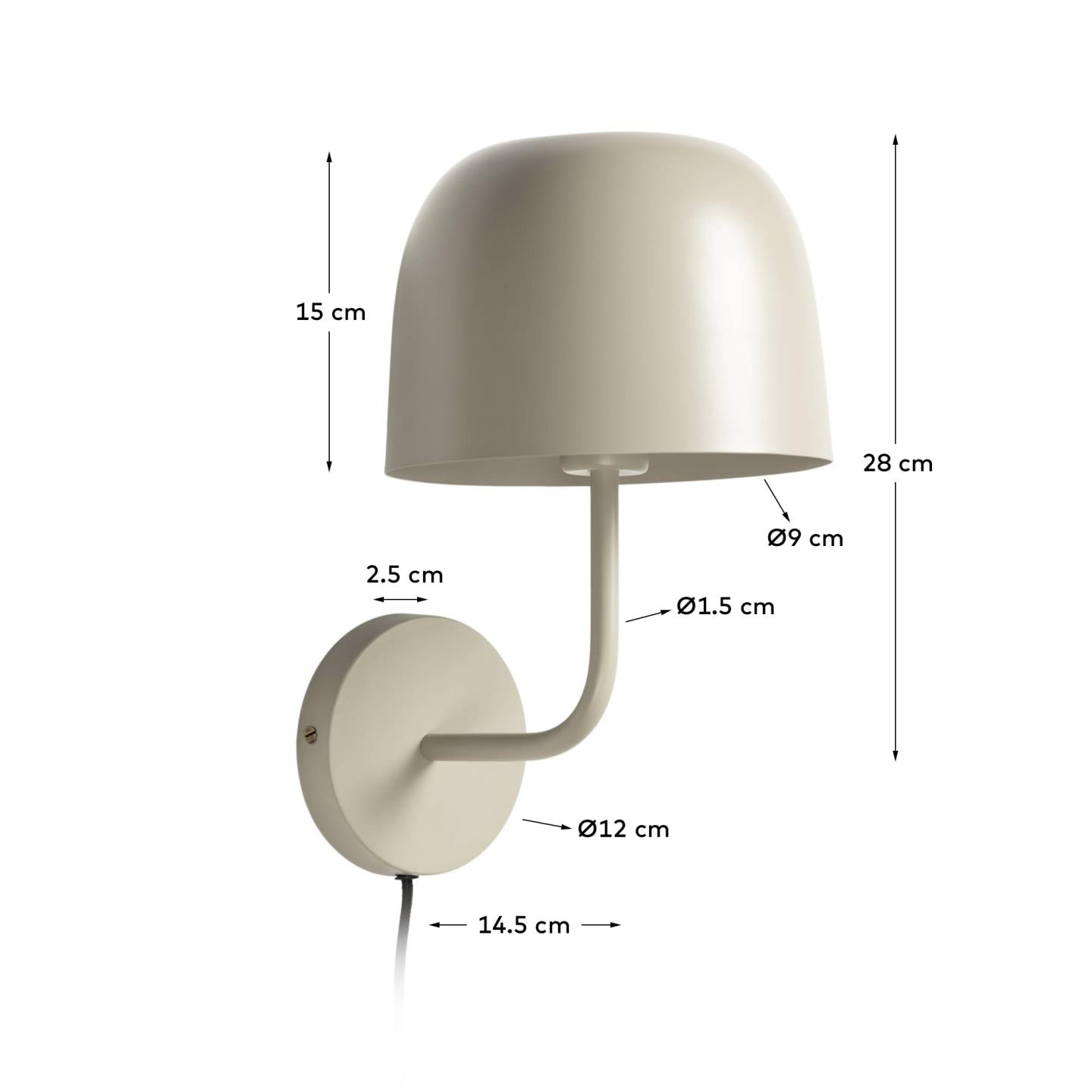 Kave Home Wandlamp 'Alish', kleur Beige