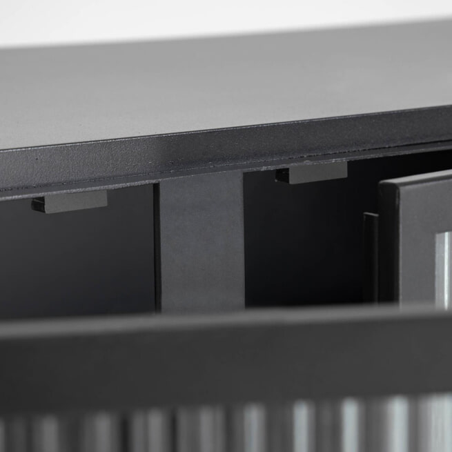 Kave Home TV-meubel 'Trixie' Zwart metaal met glas,  180cm