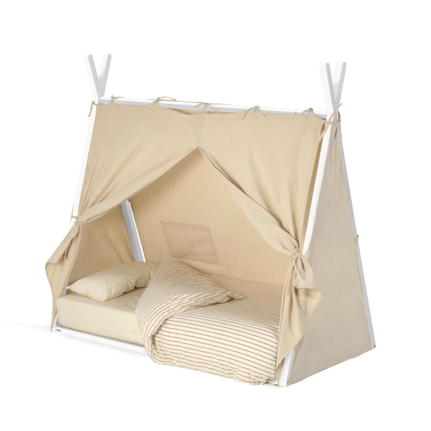 Kave Home Kinderbed 'Maralis' Tipi, 70 x 140cm, kleur Wit